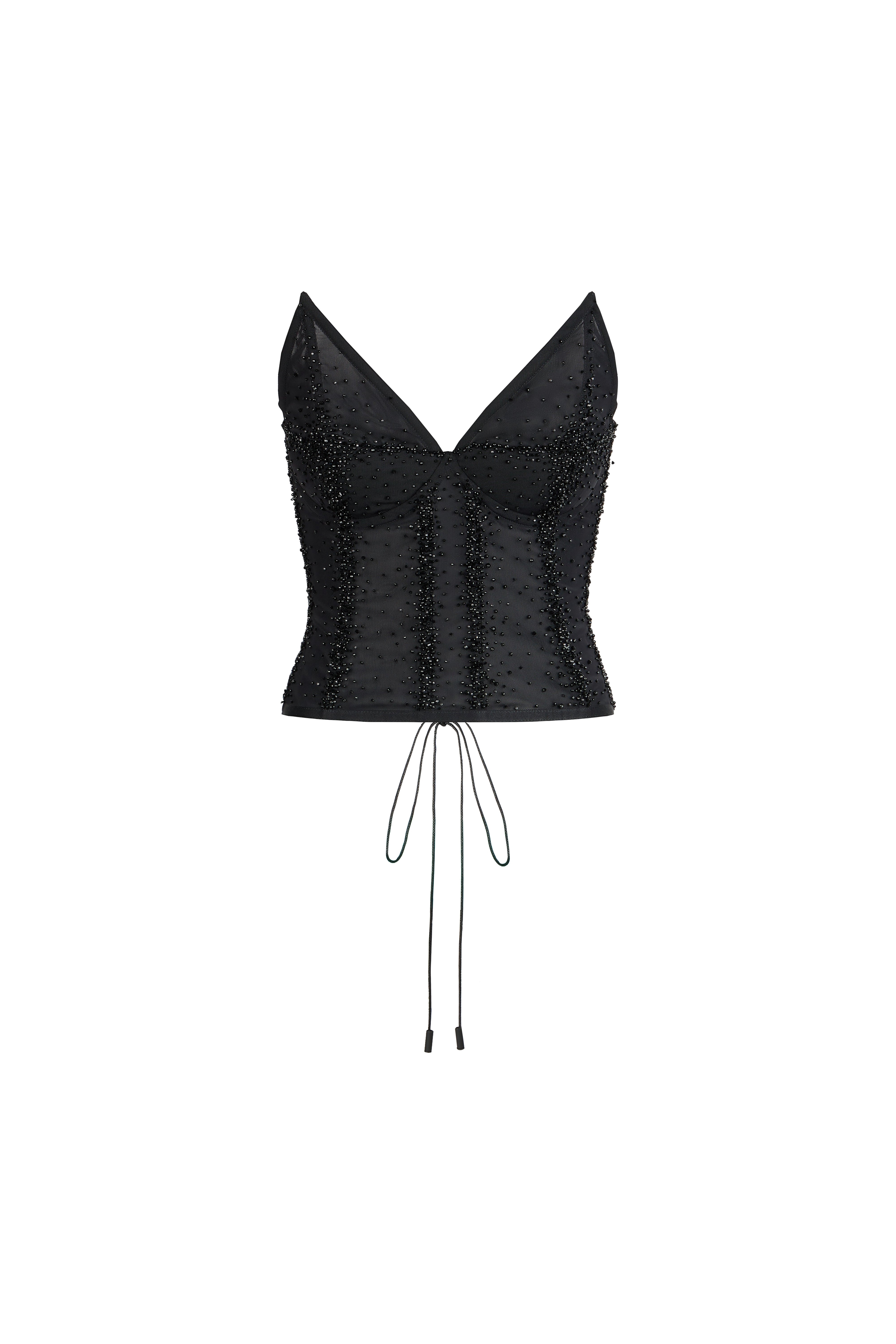 CORSET AND FALLING TROUSERS WITH EMBROIDERY
