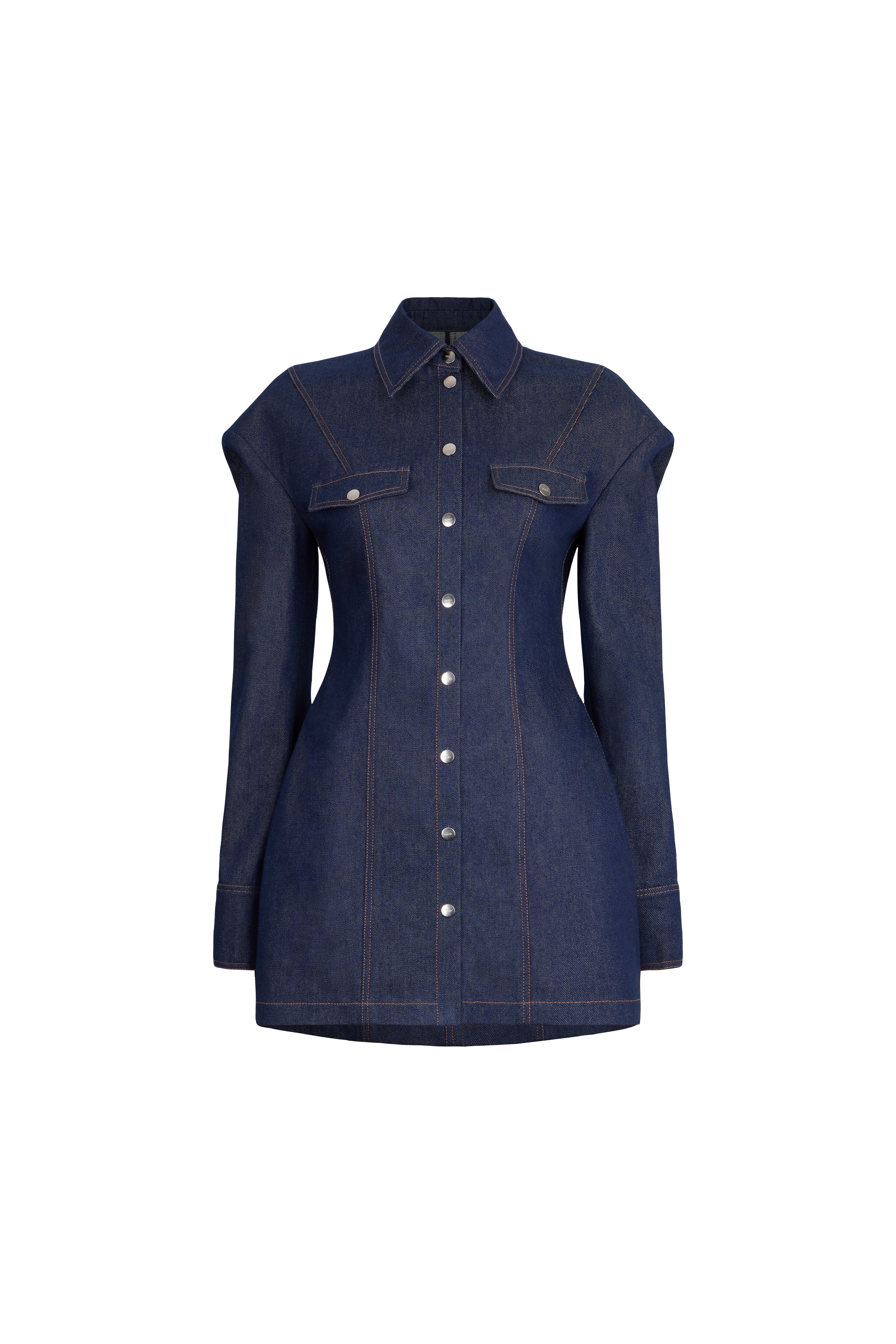FALLING SHOULDERS SHIRT-DRESS