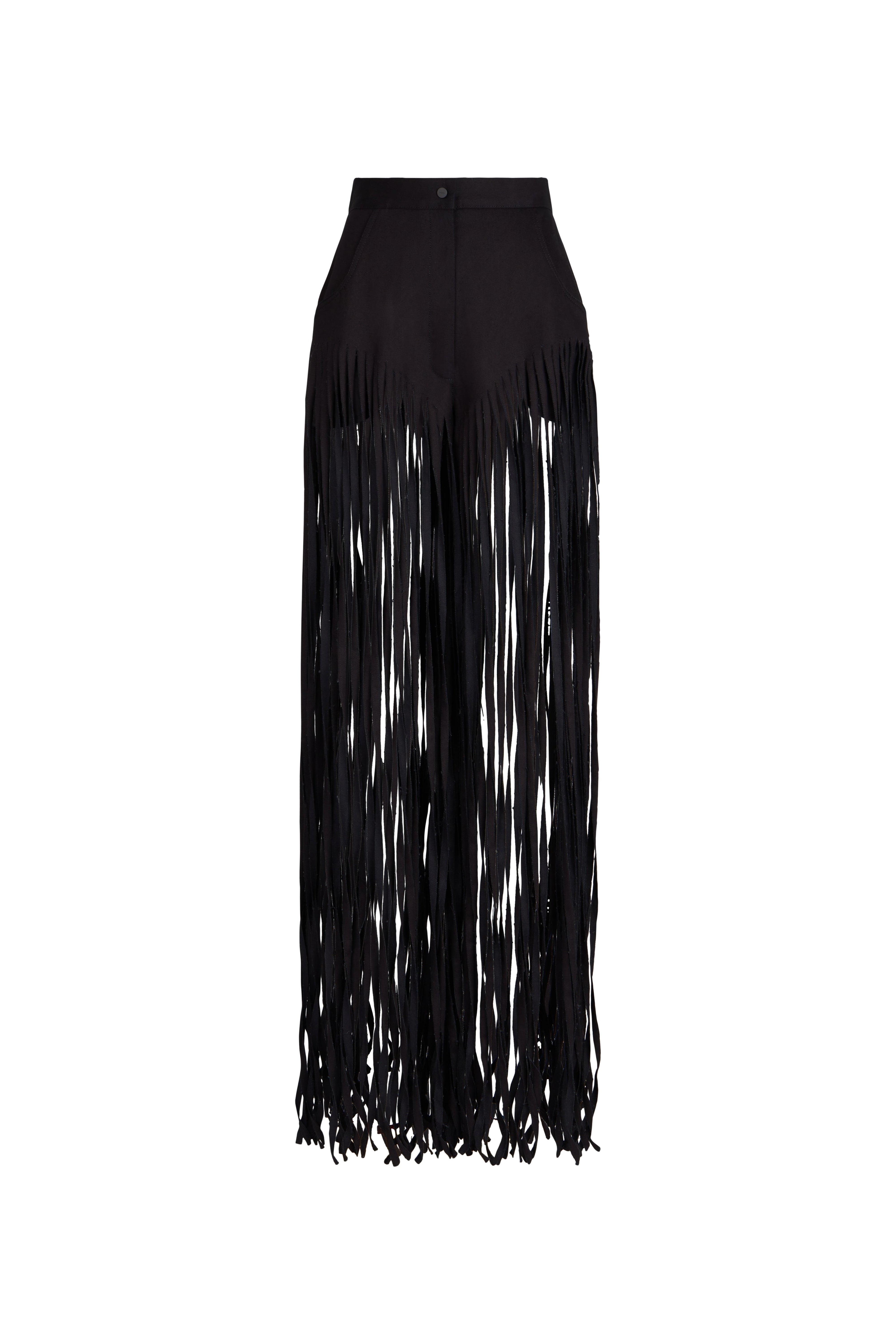 PANTALONI IN DENIM CON FRANGE