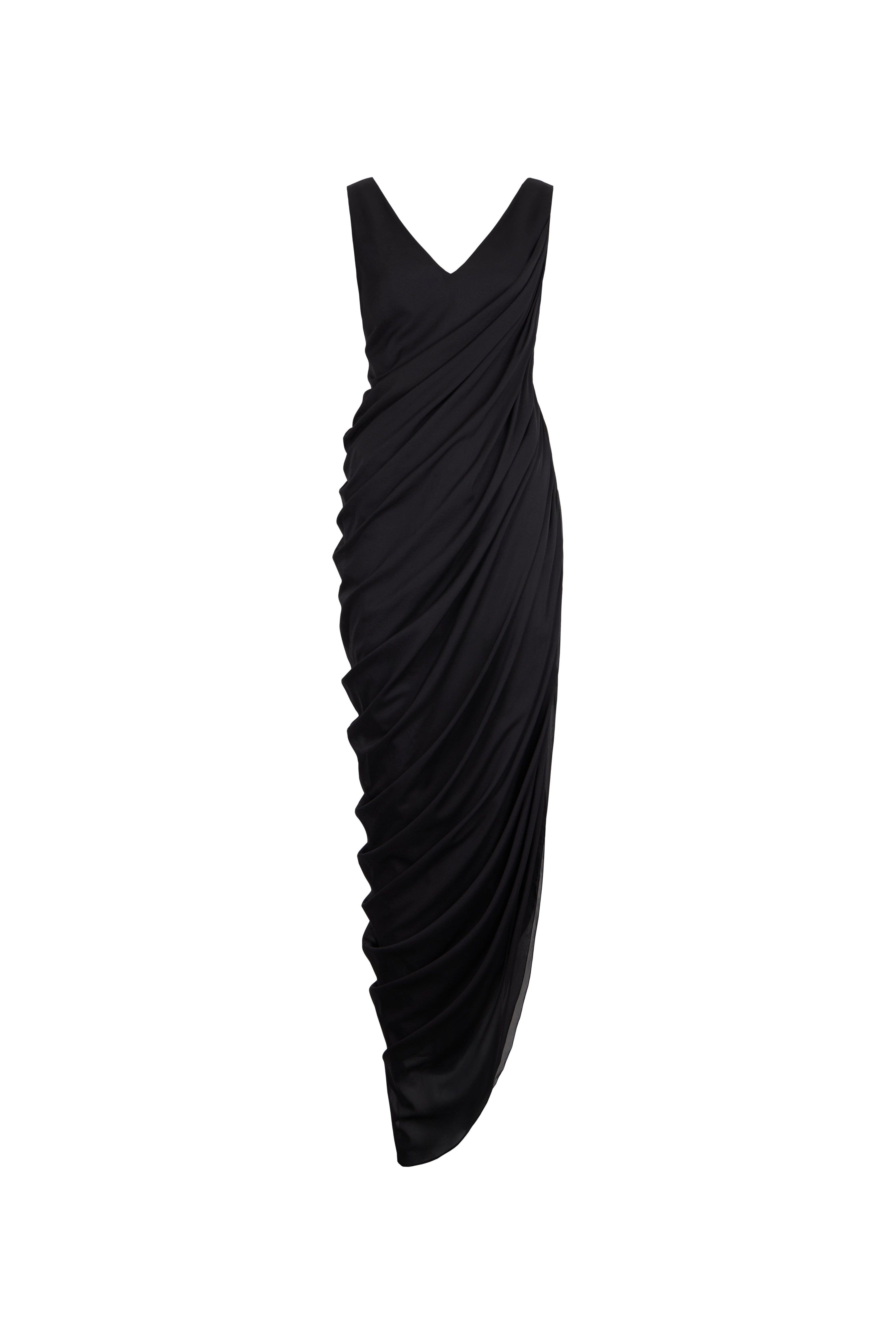 ROBE EN SOIE STOLA NOIRE