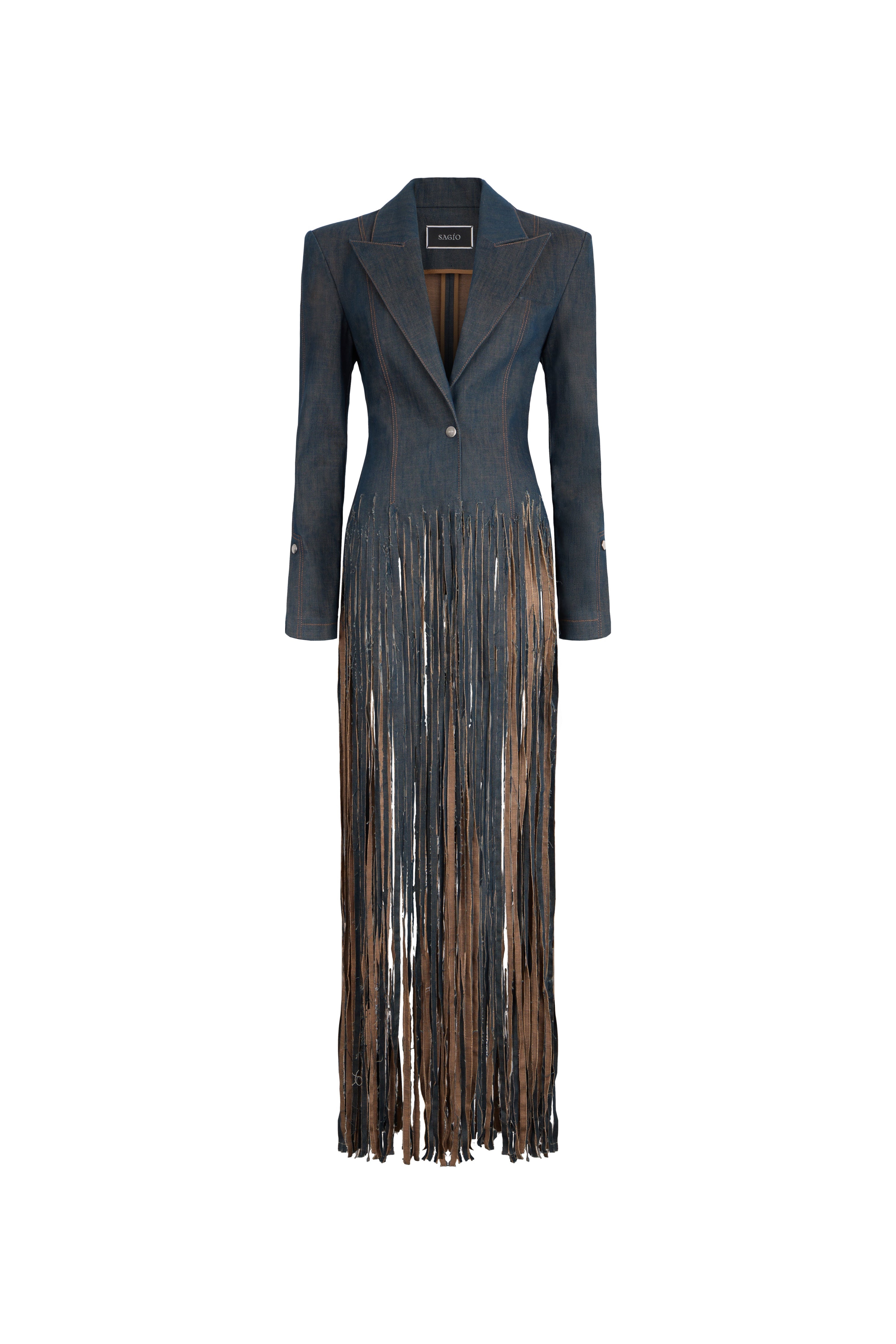CAPPOTTO IN DENIM CON FRANGE