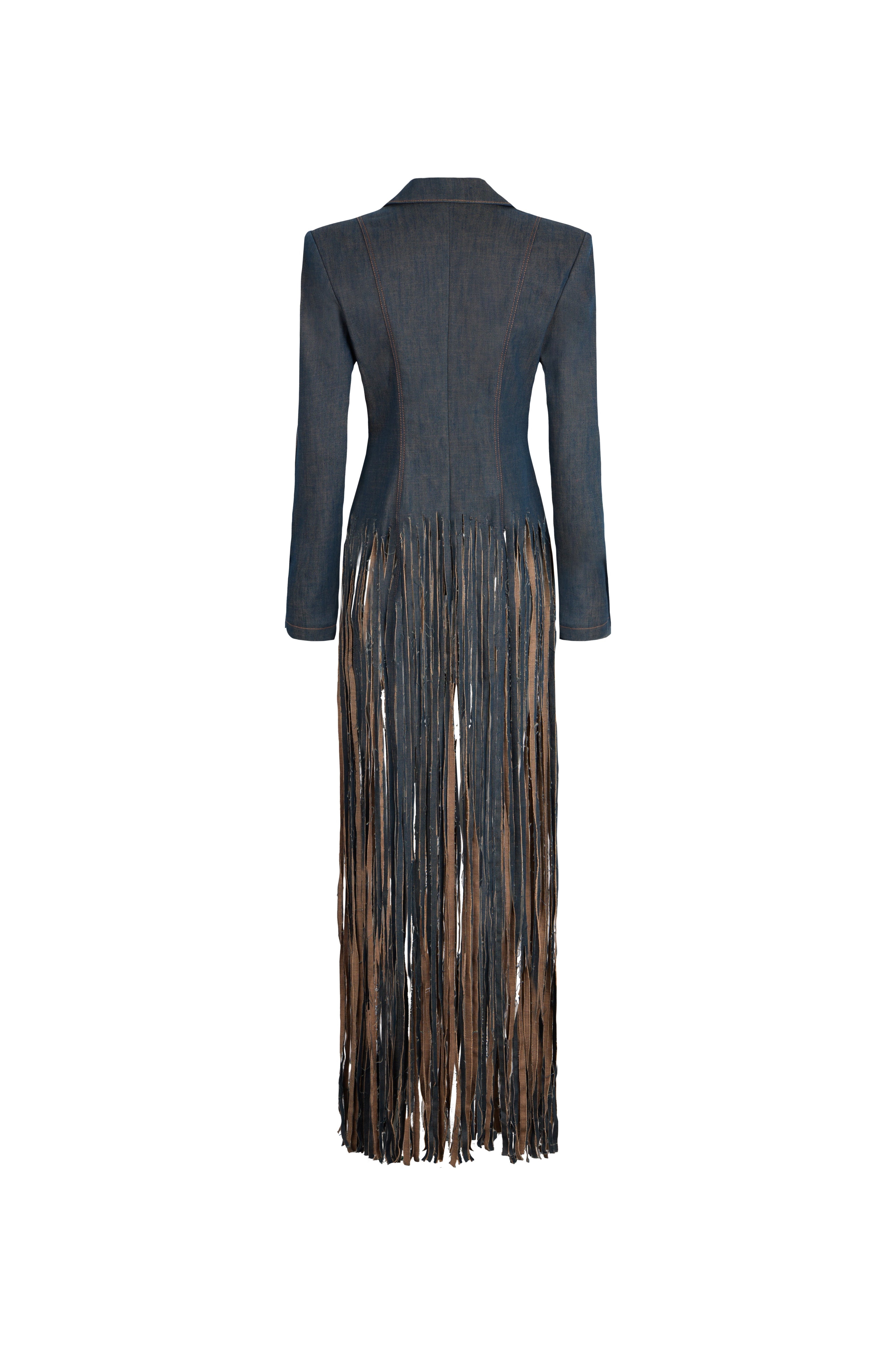 FRINGE DENIM COAT