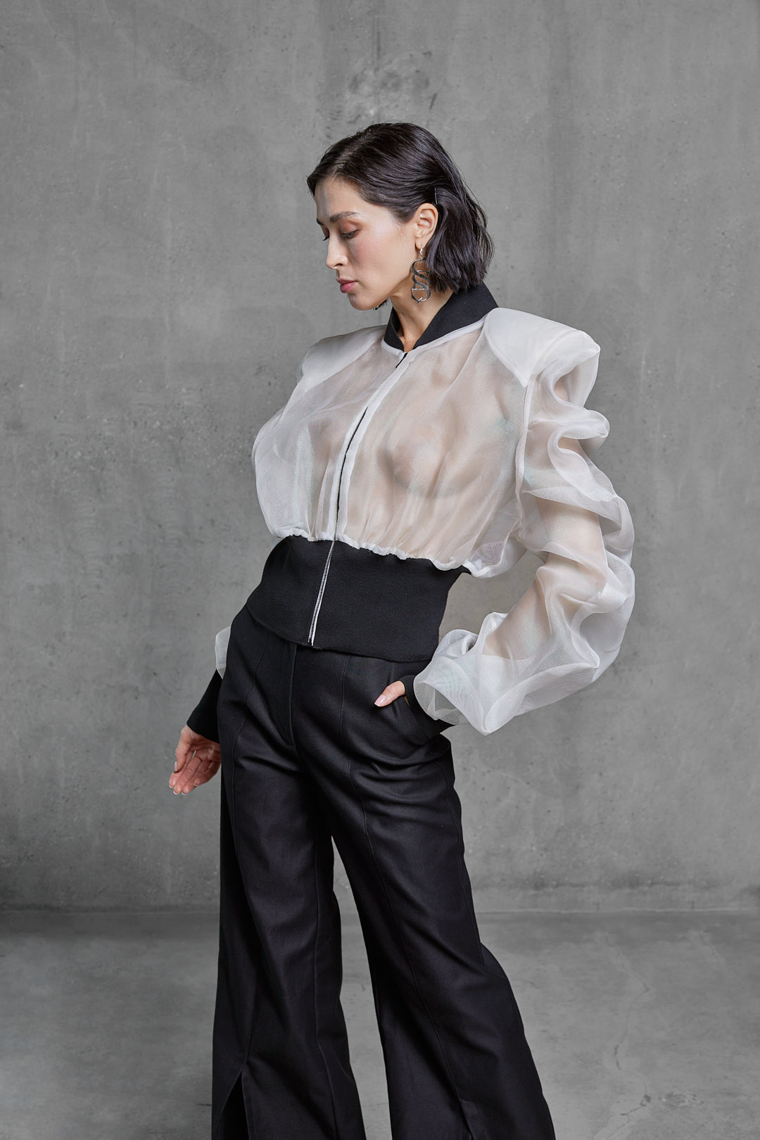 DENIM BLACK TROUSERS