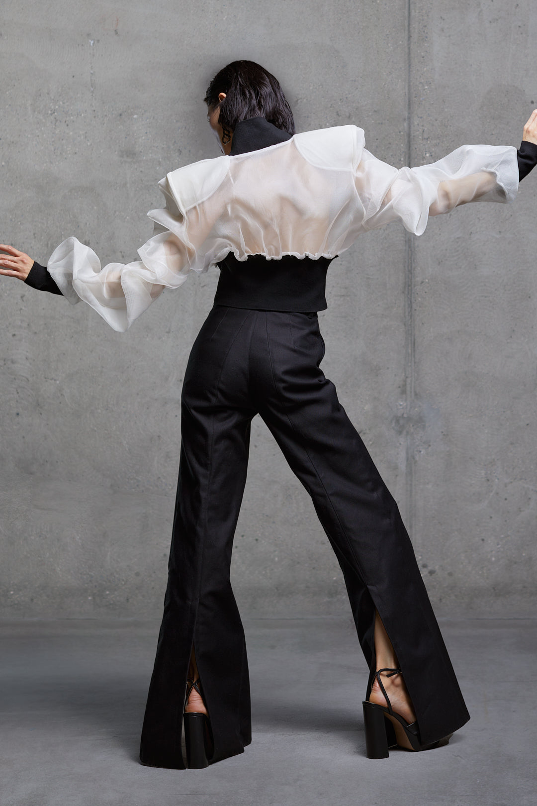 DENIM BLACK TROUSERS