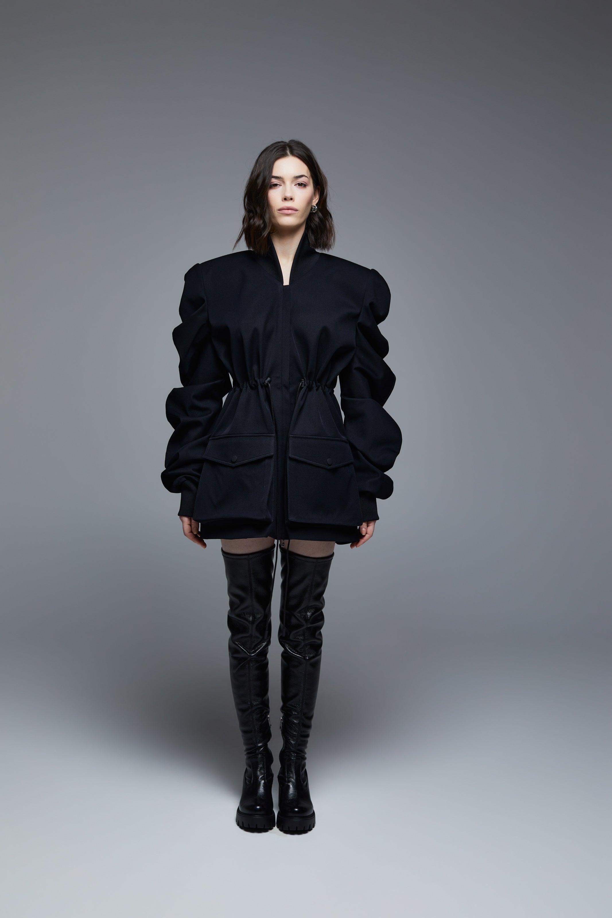 BLACK MEDUSA COTTON PARKA