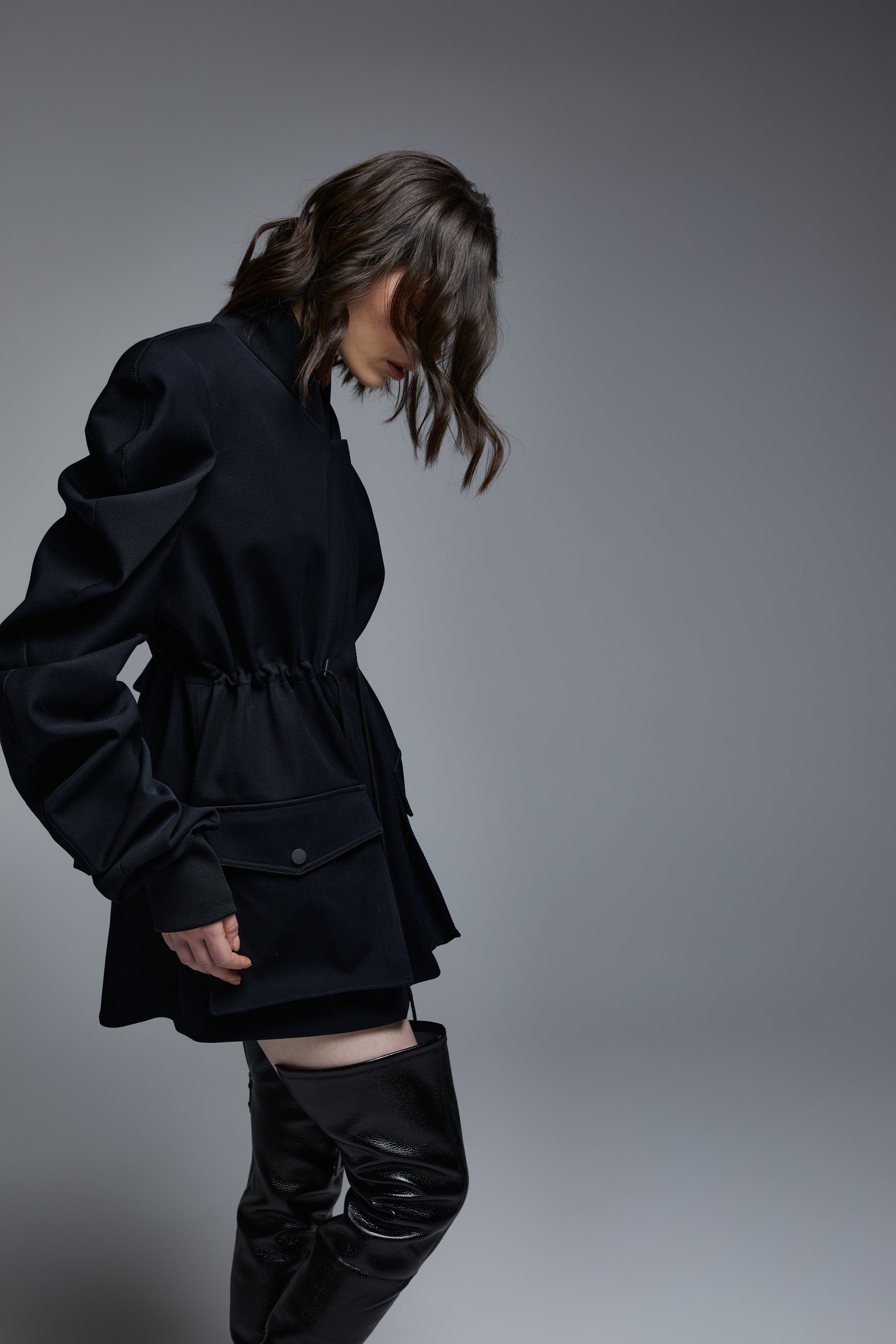 BLACK MEDUSA COTTON PARKA