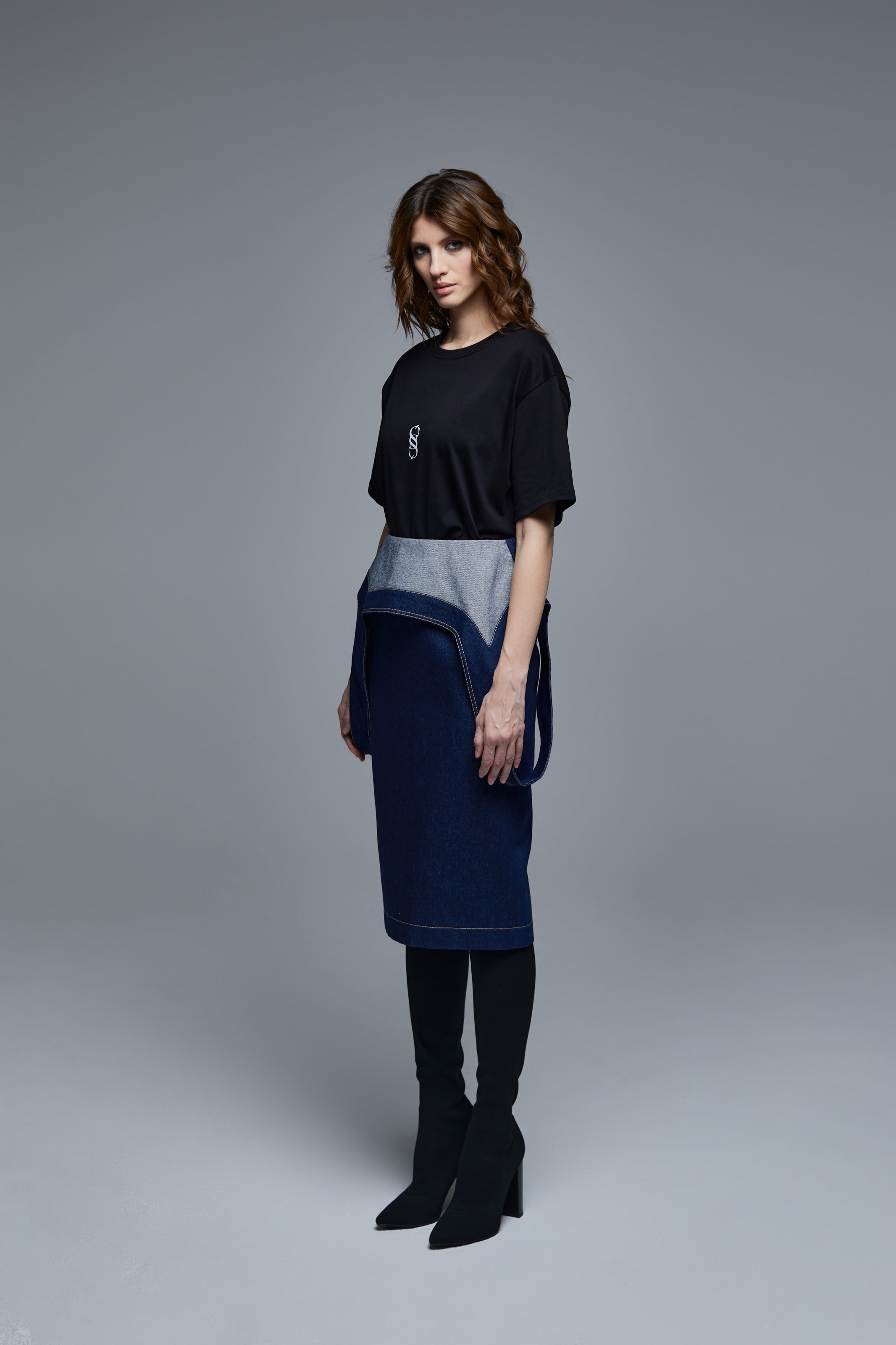 FALLING DENIM SKIRT