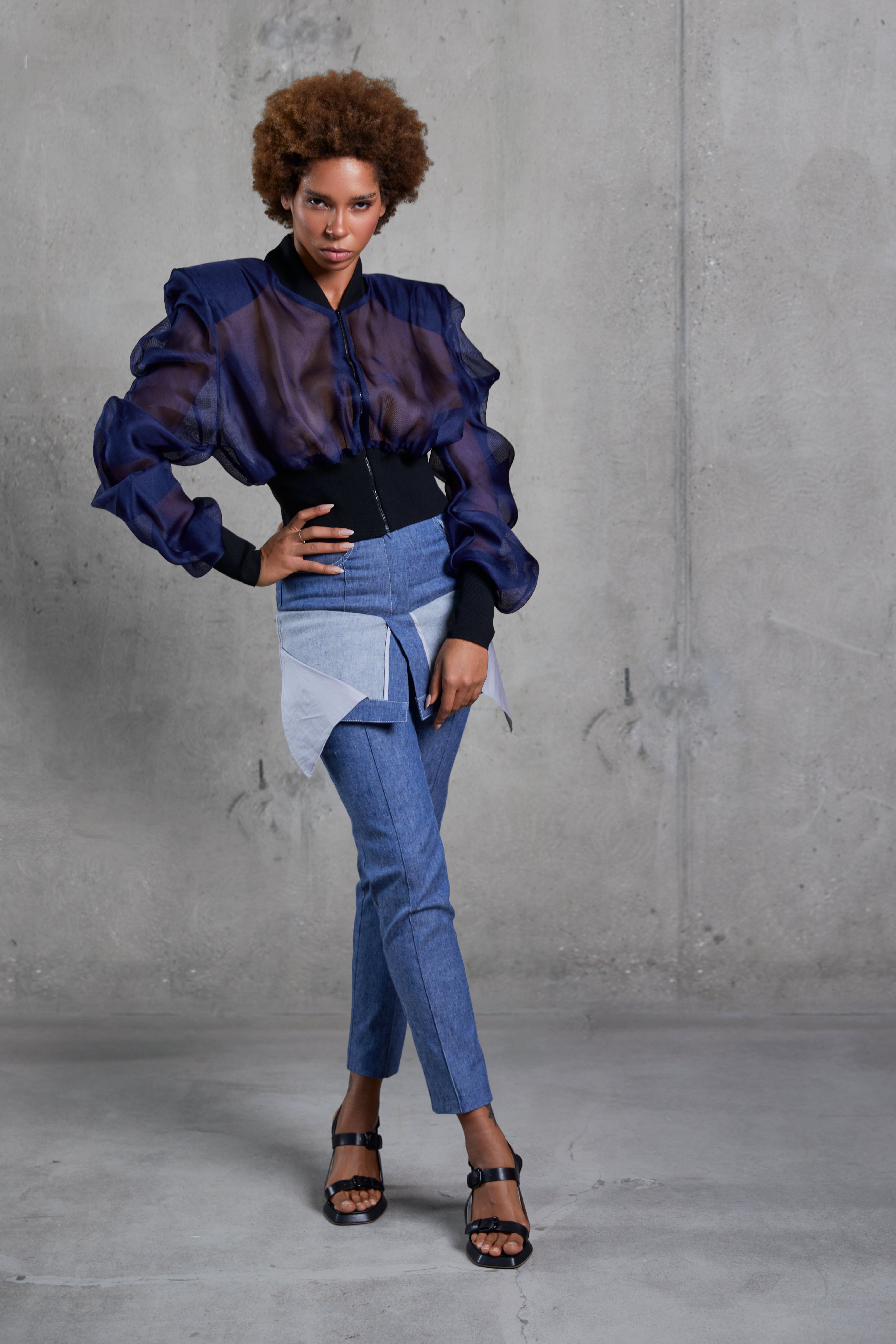 TROUSERS WITH DROPPED MINISKIRT EFFECT