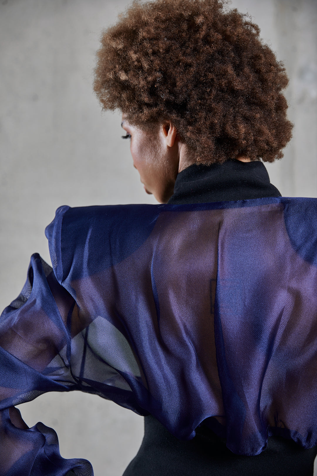 BLUE MEDUSA CROPPED BOMBER JACKET