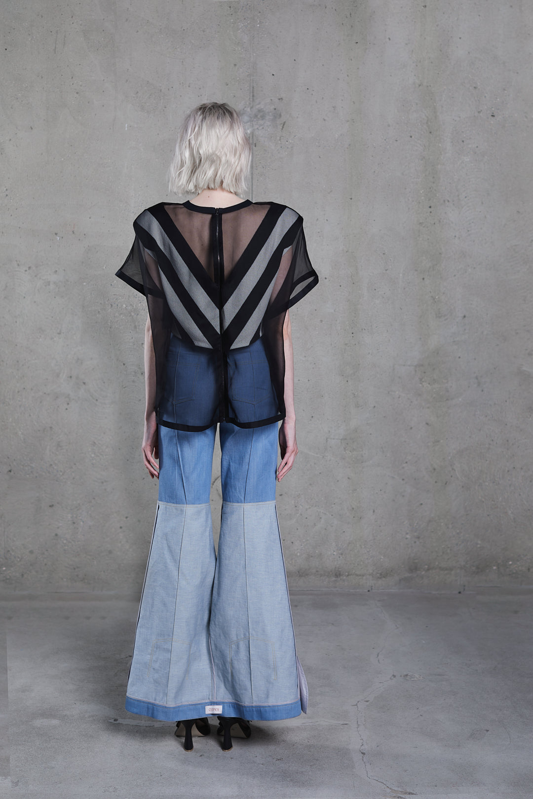 DENIM DROPPED TROUSERS