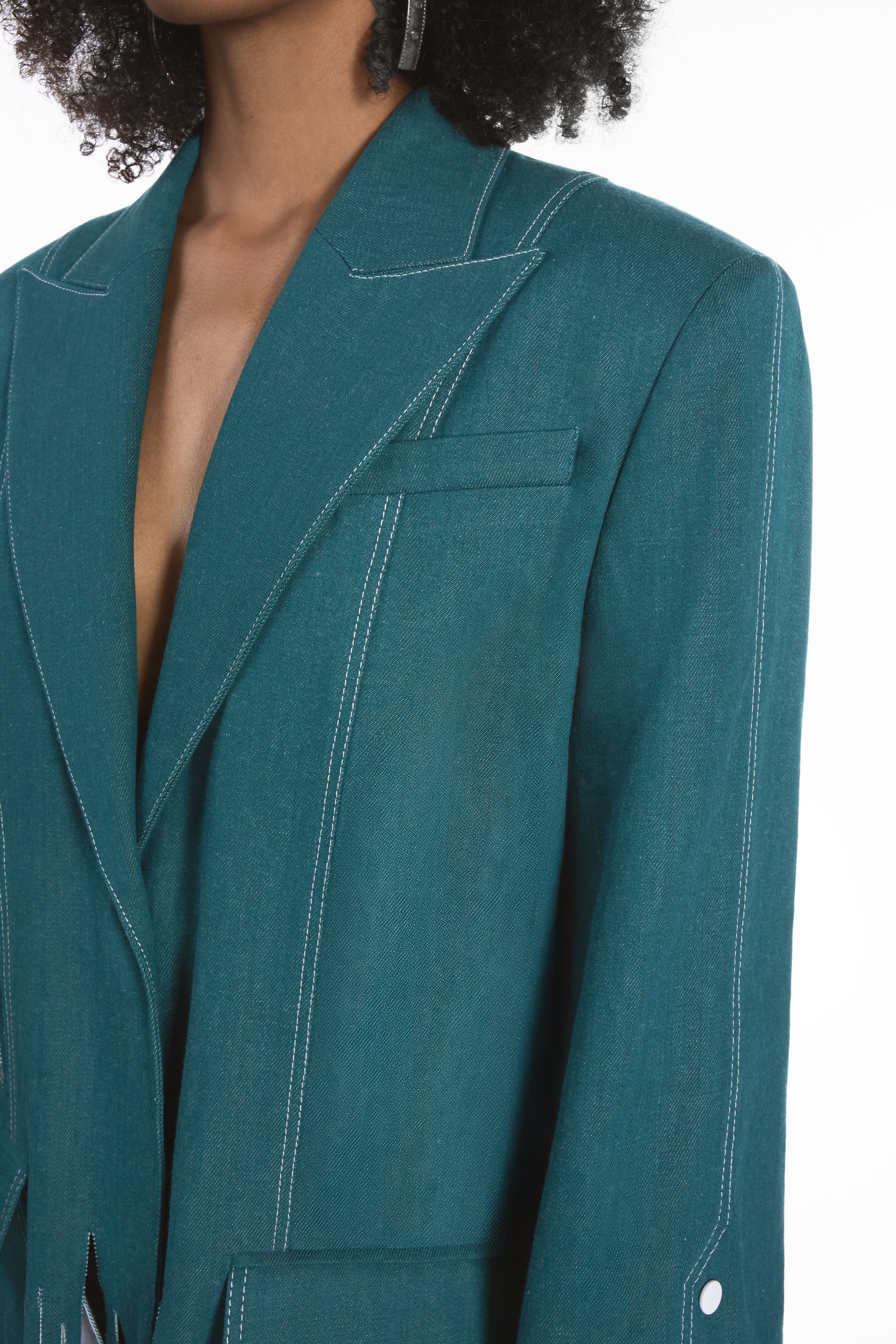 CAPPOTTO OVERSIZE IN DENIM CON FRANGE