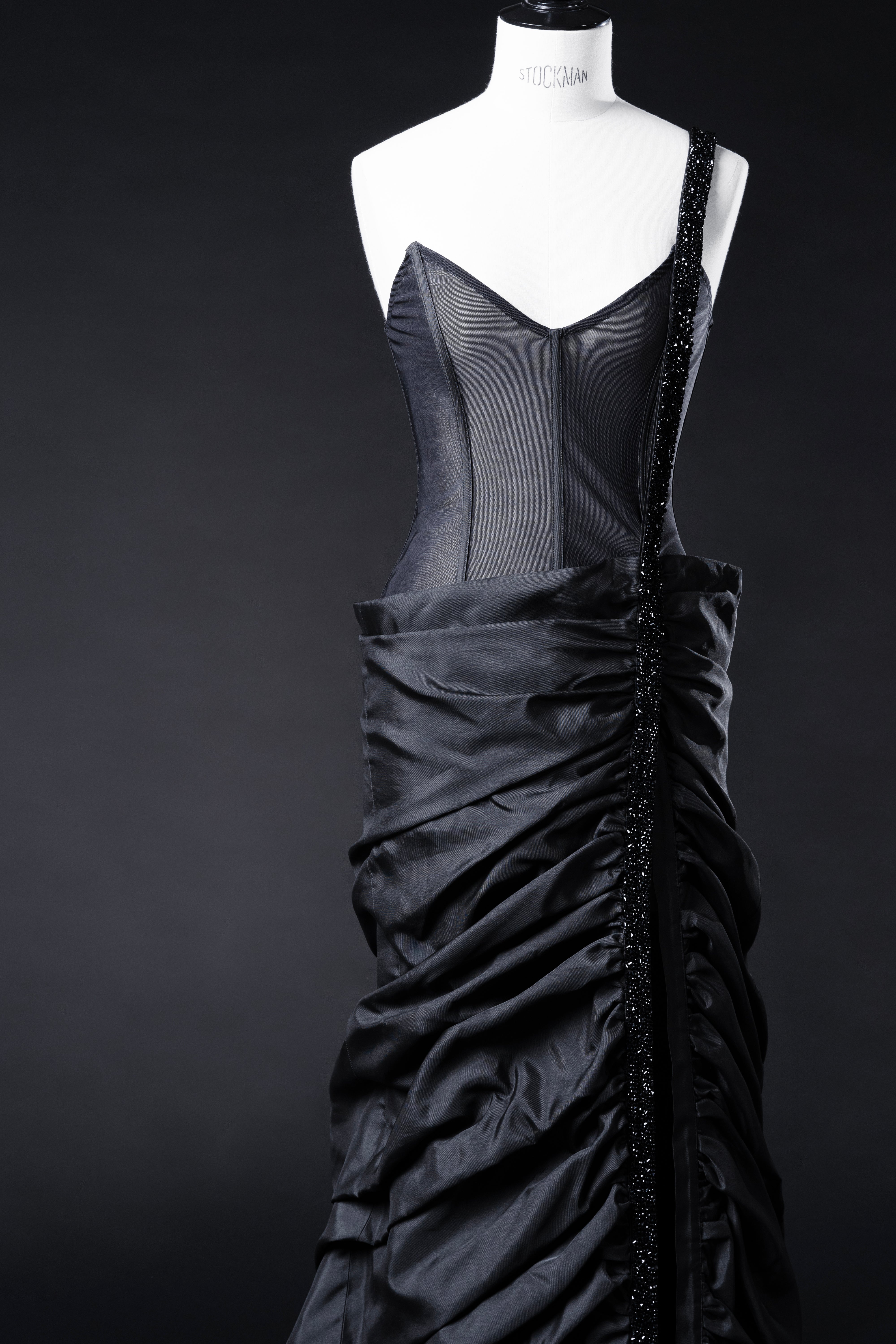 VON LEHNDORFF SILK FALLING DRESS WITH EMBROIDERY