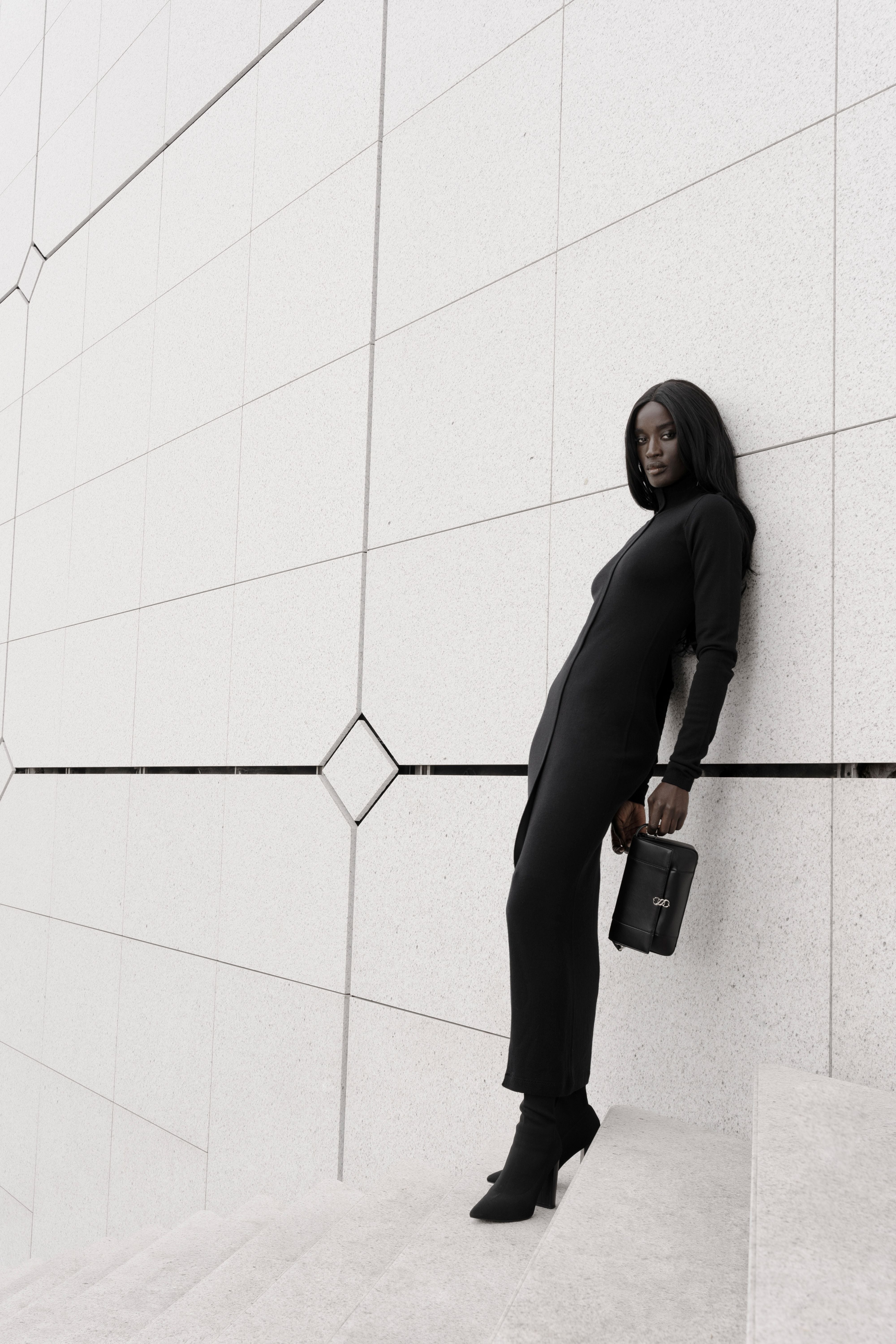 Robe à col roulé Planket noire