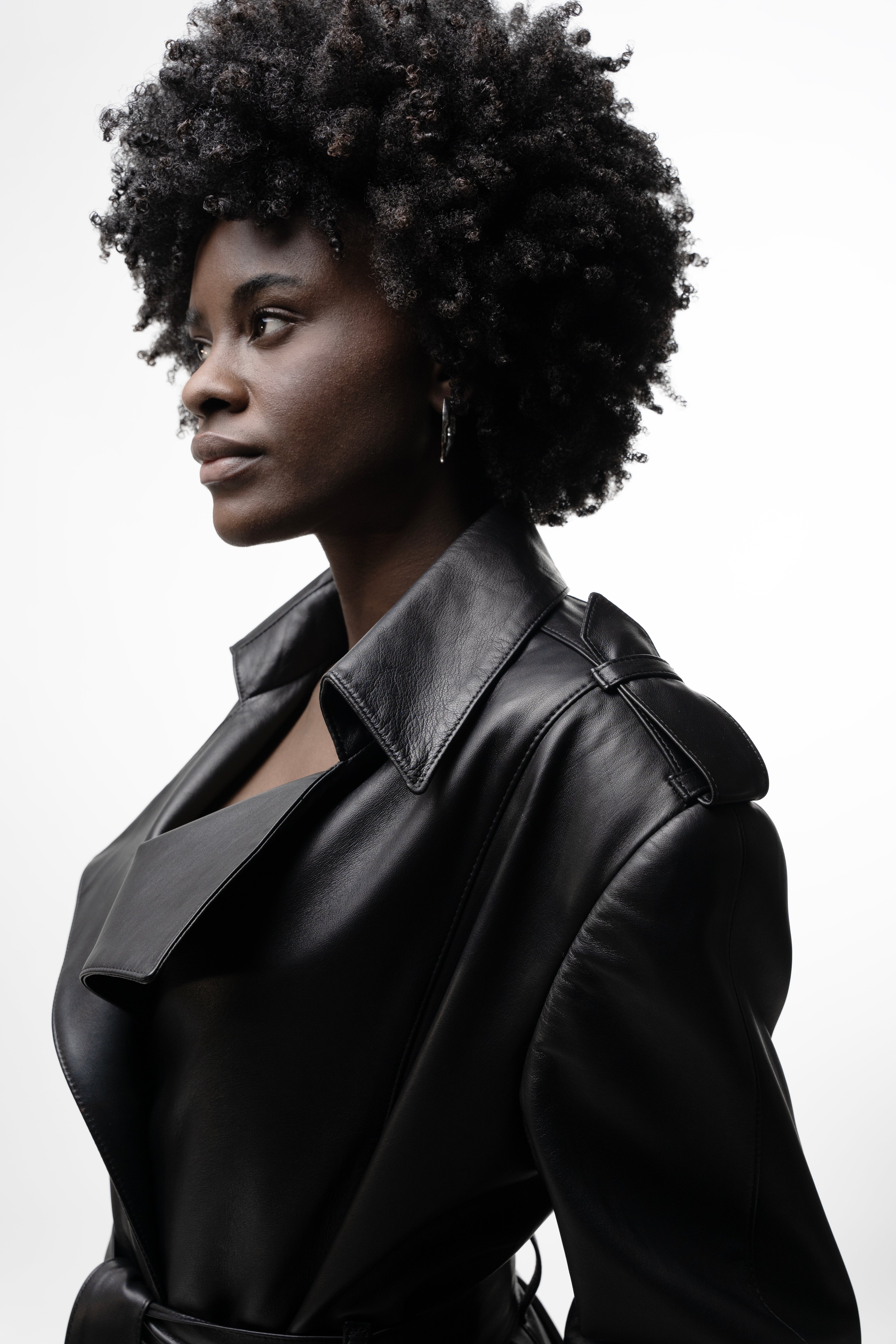 LEATHER TRENCH COAT WITH SLITS