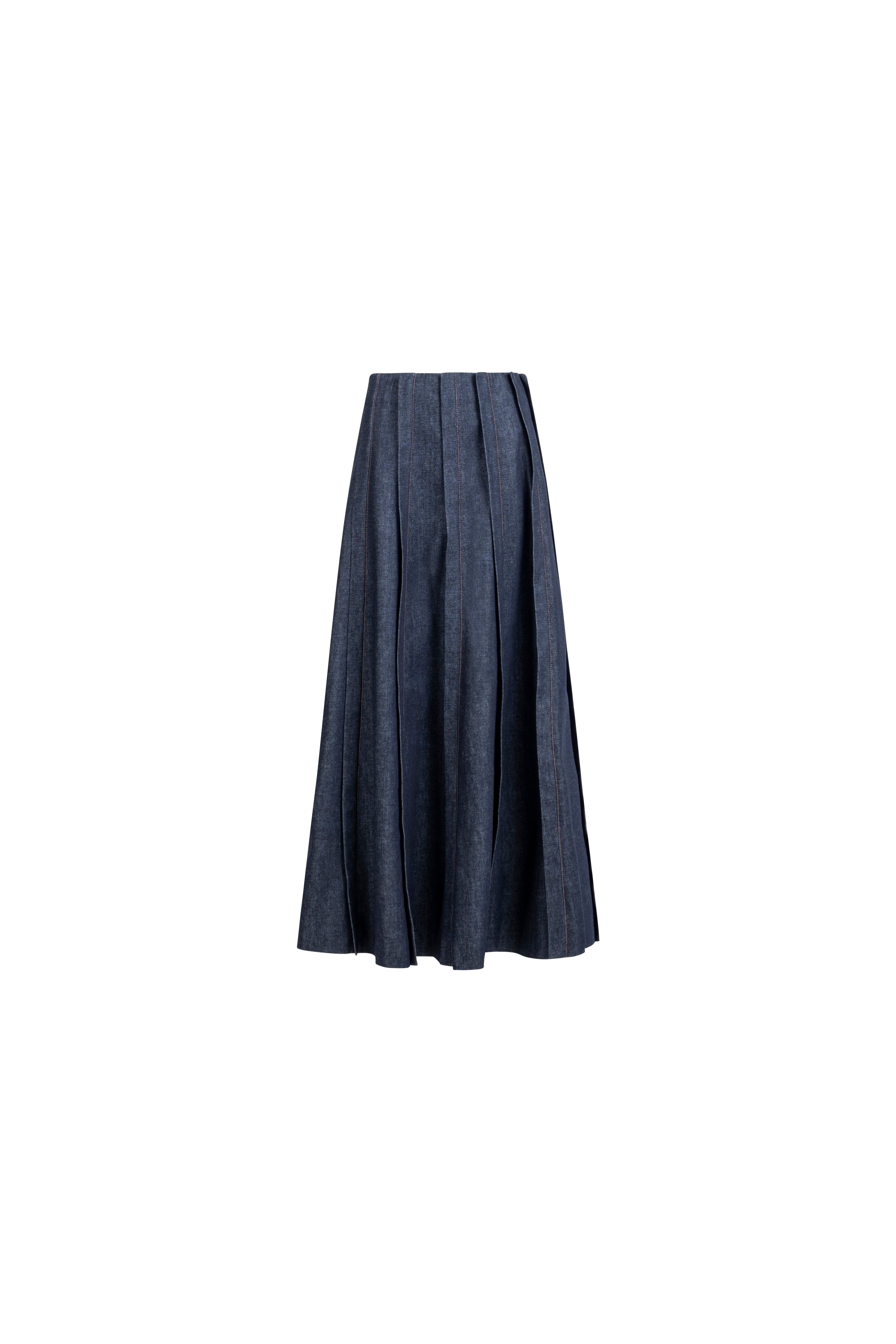 PLACKET DENIM SKIRT