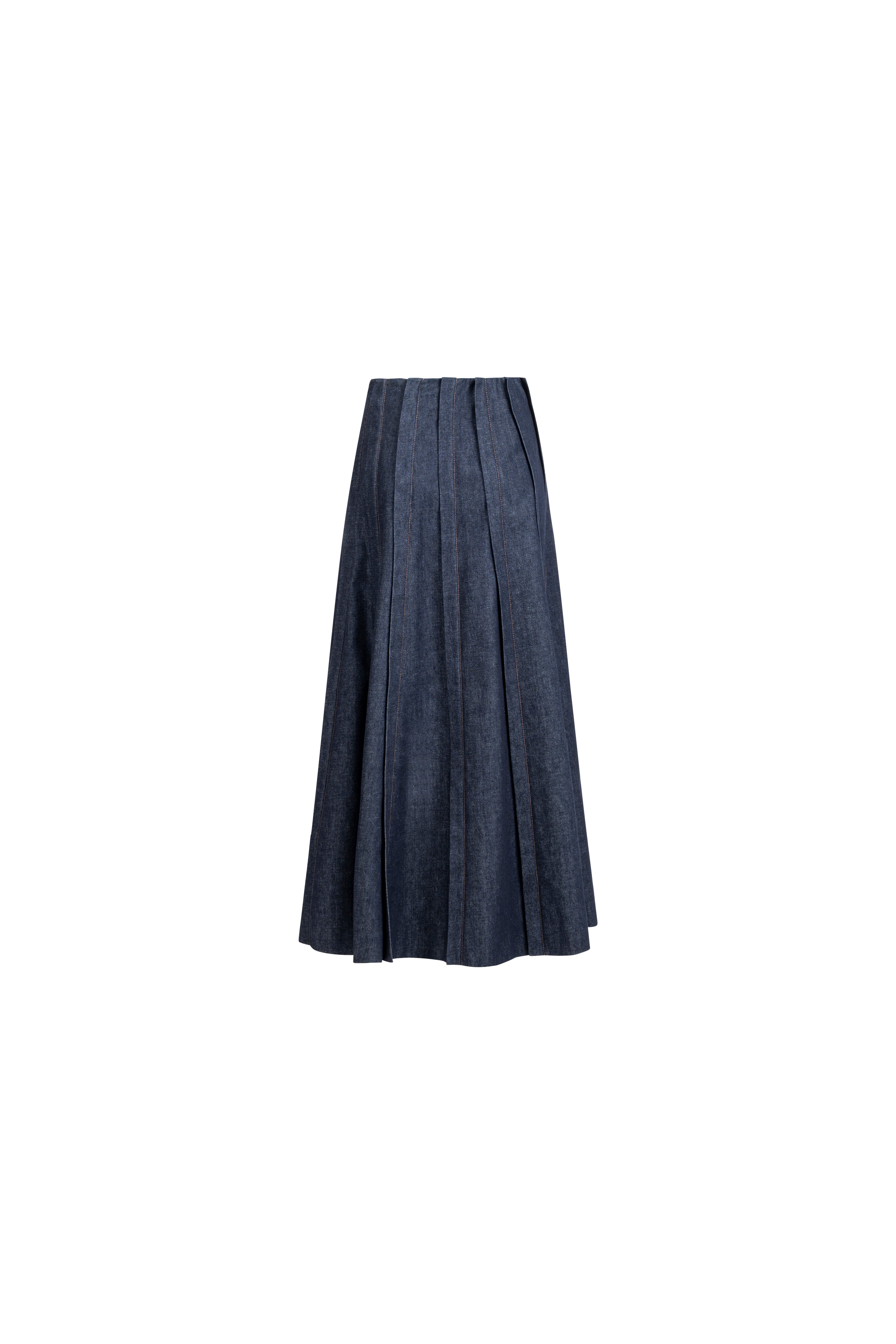 PLACKET DENIM SKIRT