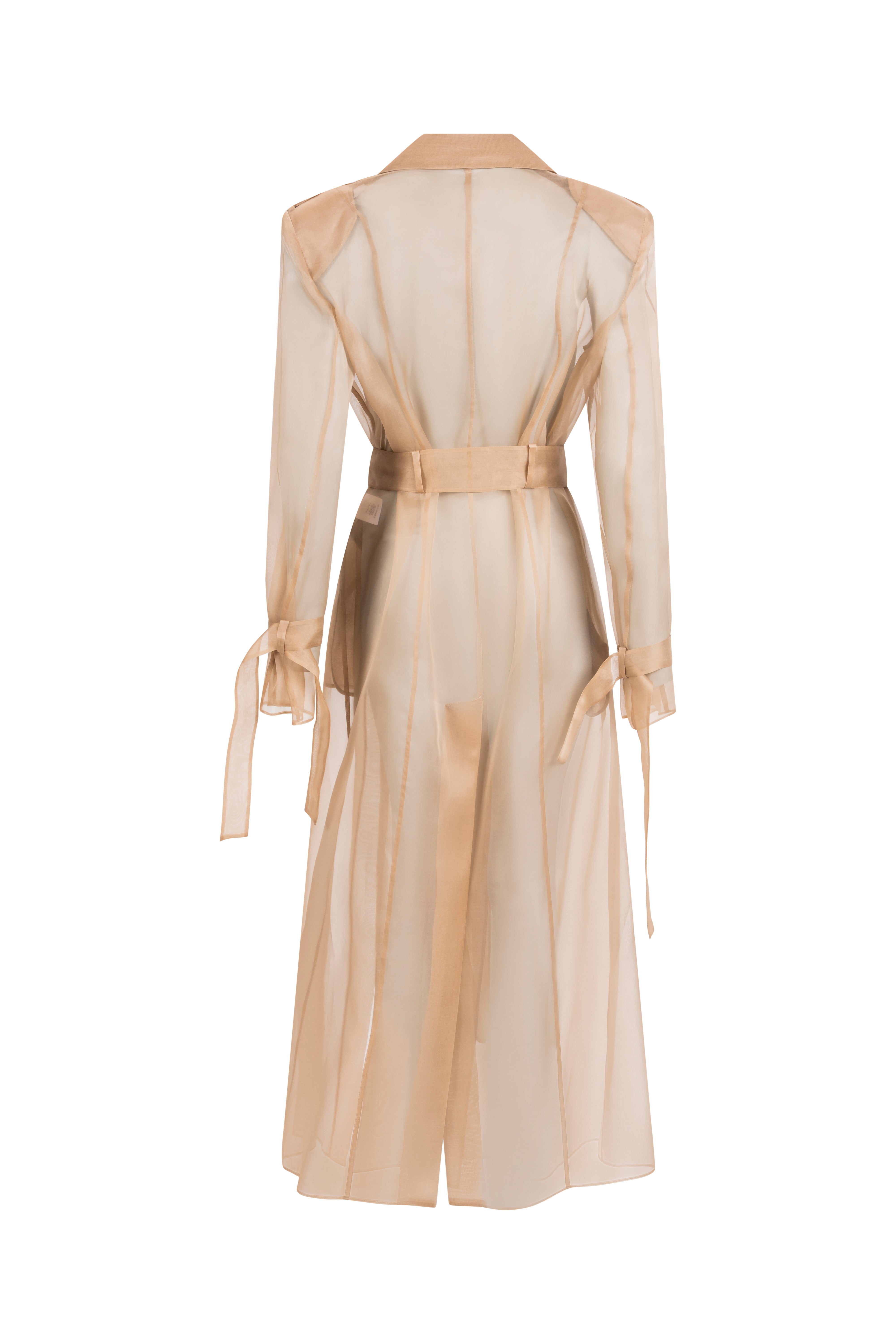 TRANSPARENT ORGANZA SLITS TRENCH
