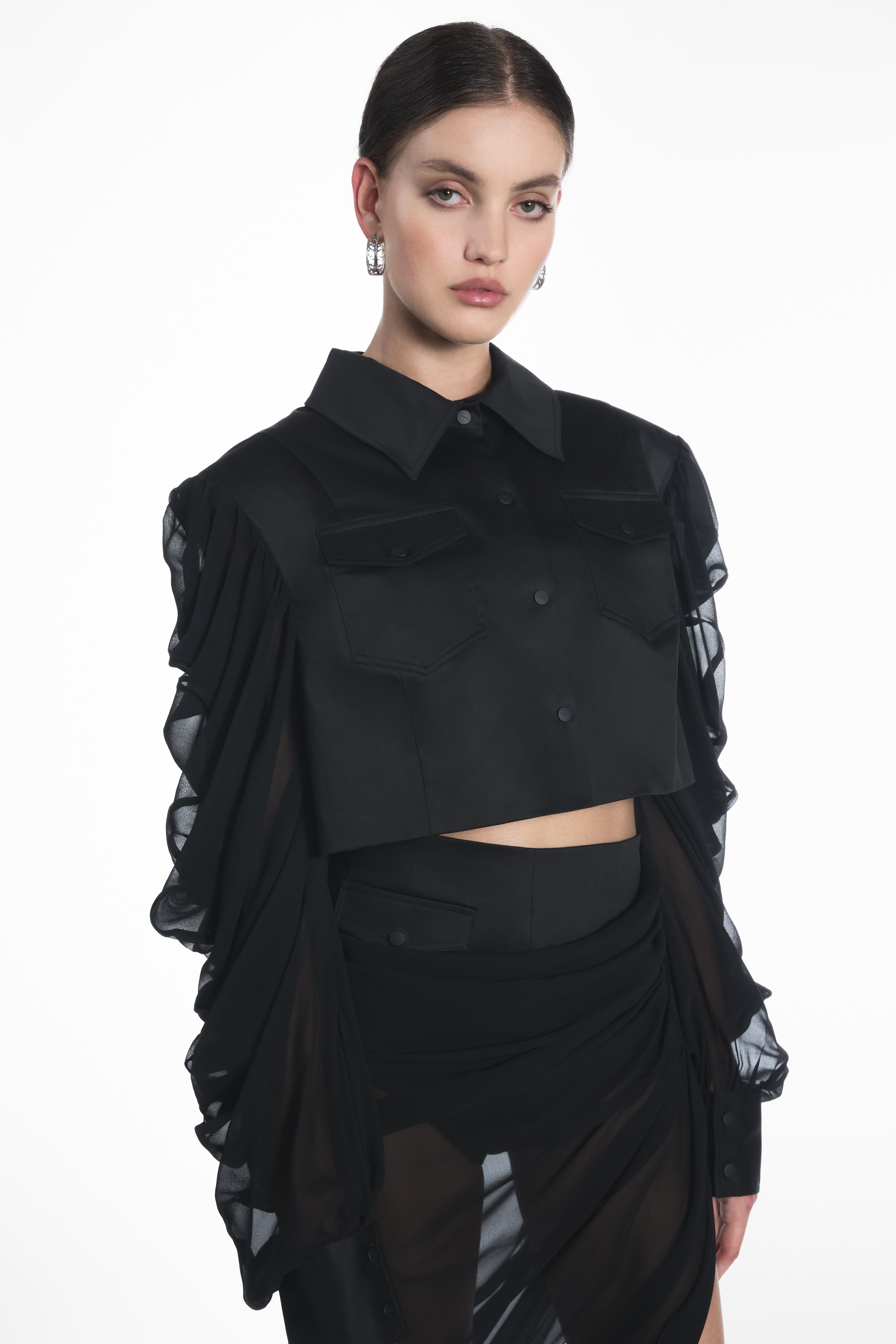 CHEMISE À MANCHES EN MOUSSELINE DE SOIE MEDUSA