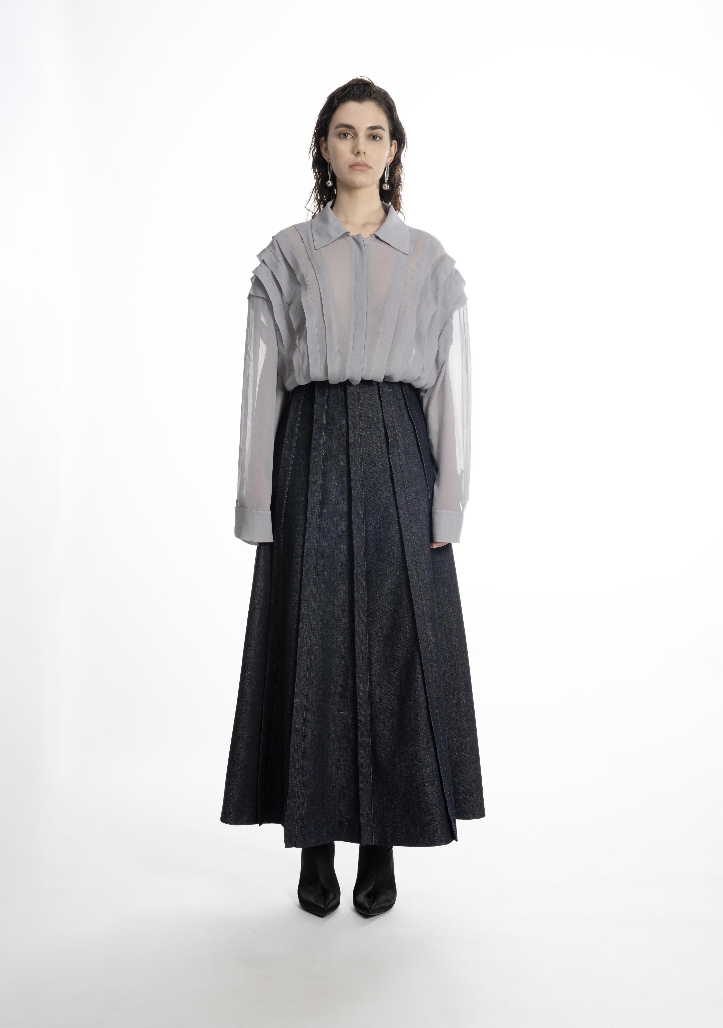 PLACKET DENIM SKIRT