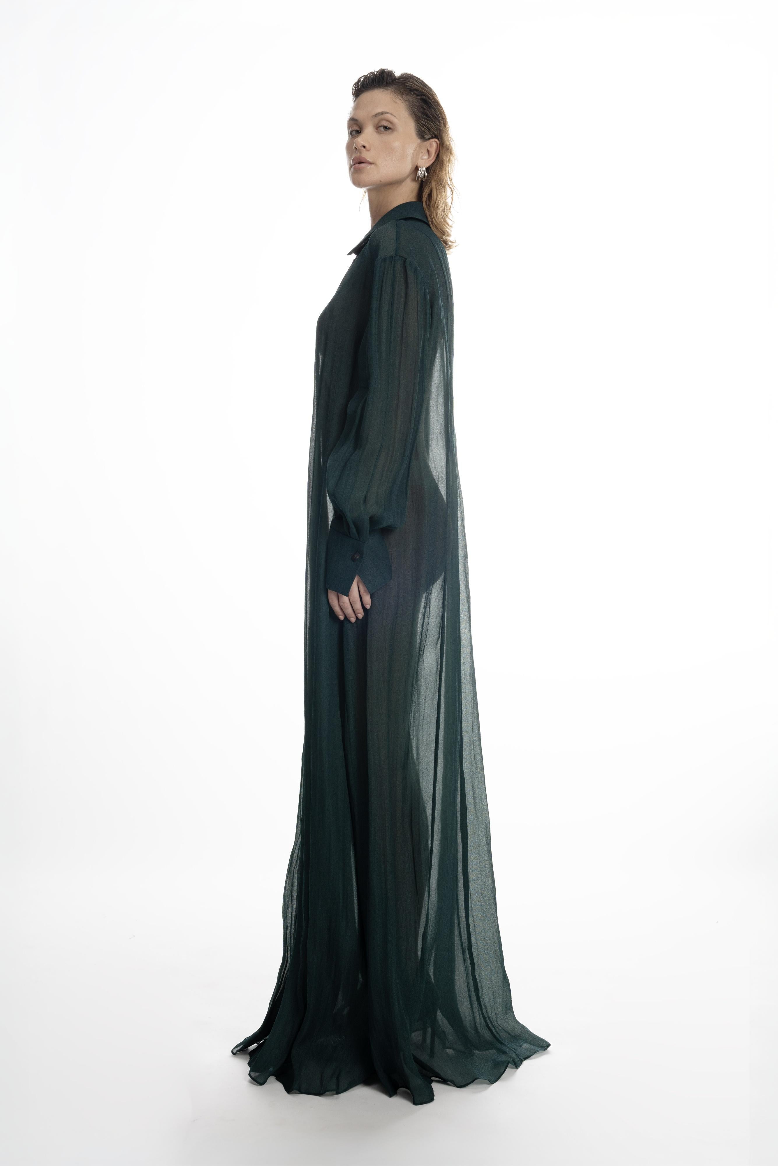 SILK LONG SHIRT DRESS