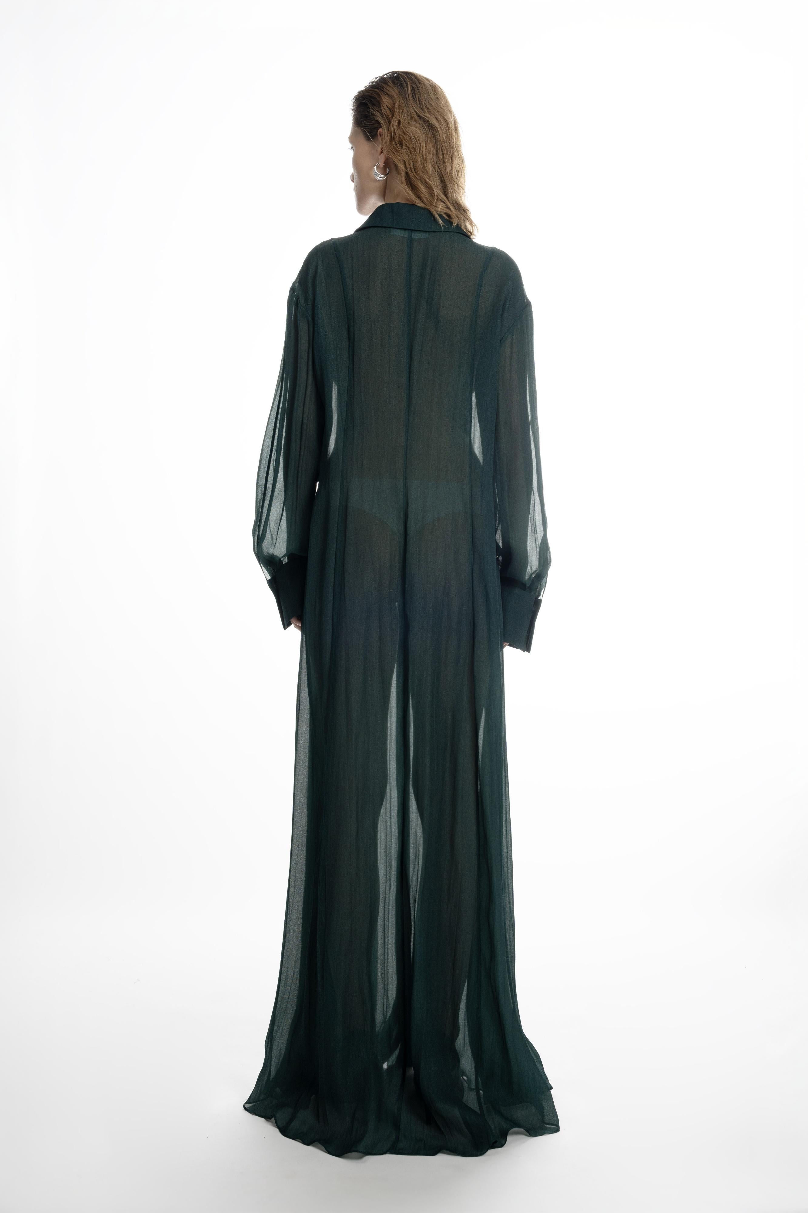 SILK LONG SHIRT DRESS
