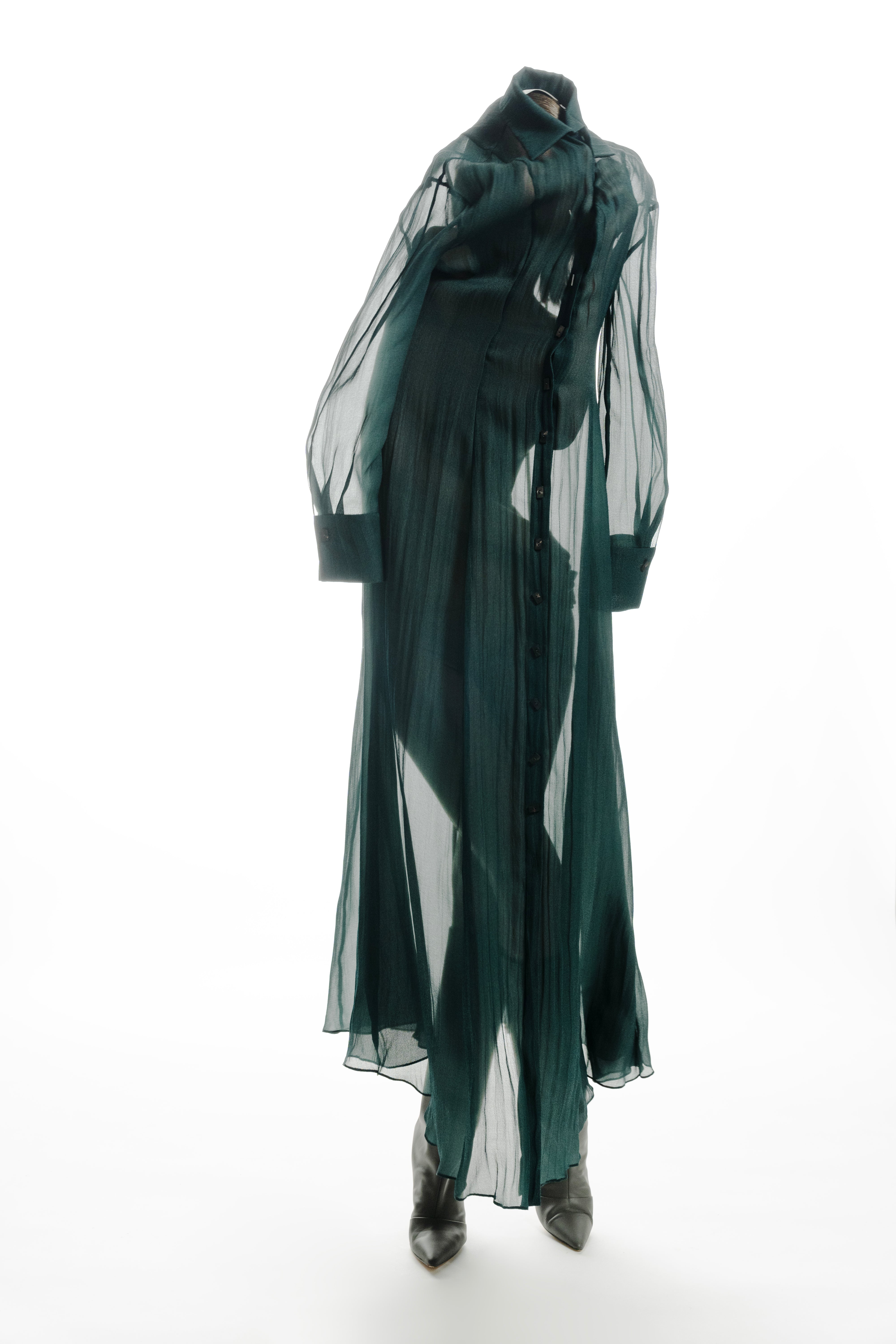 SILK LONG SHIRT DRESS