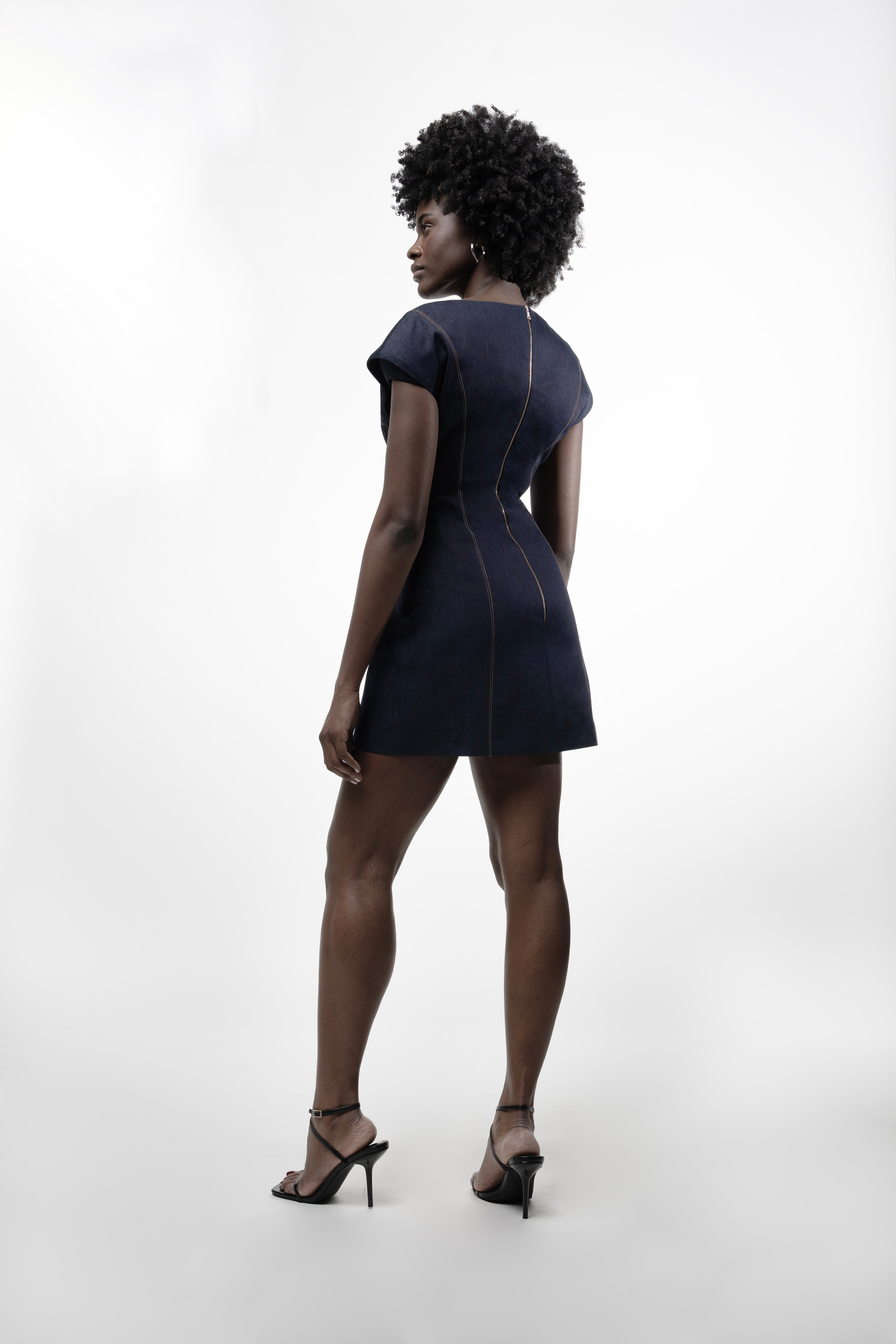 SCULPTED DENIM DRESS