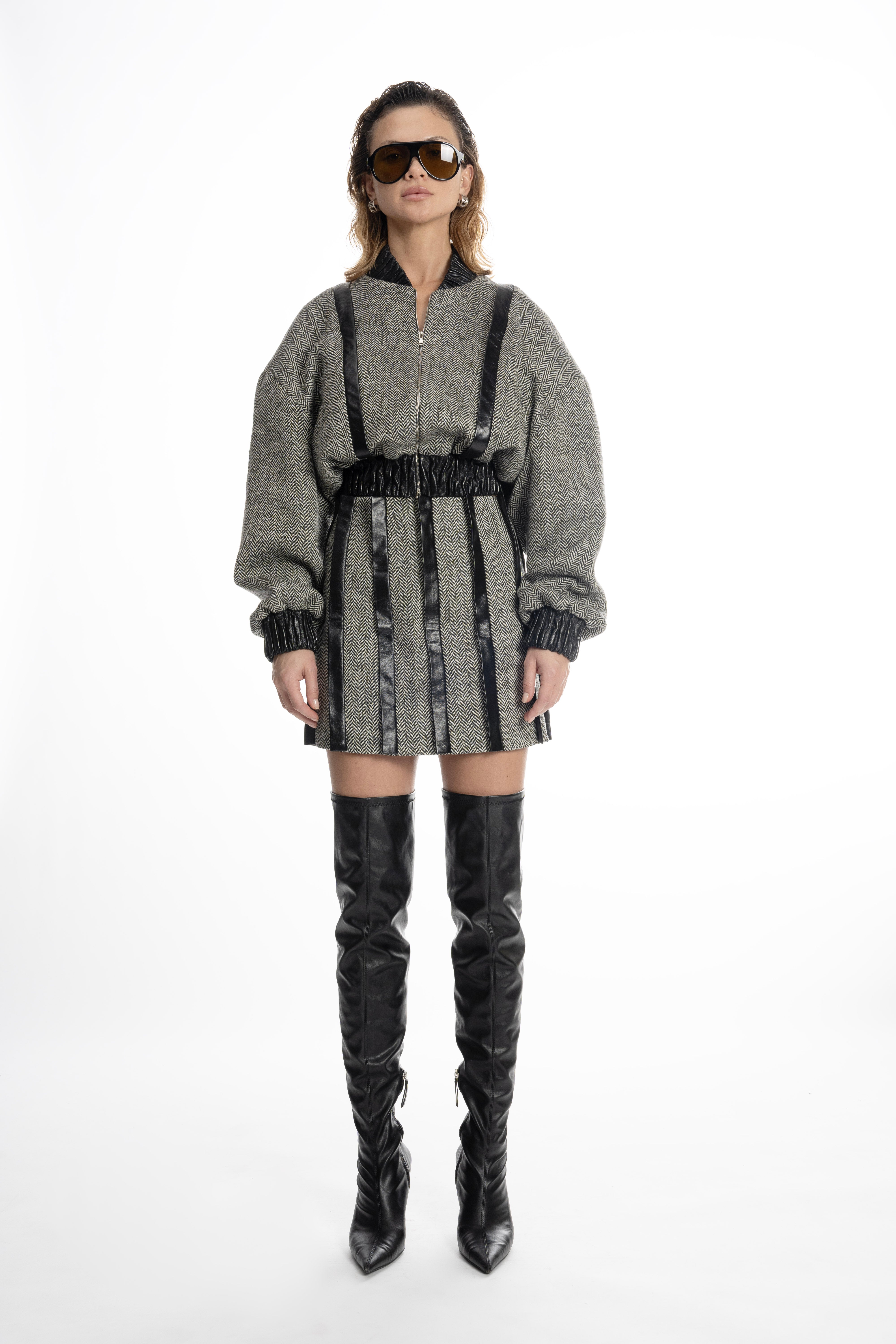 TWEED PLACKET SKIRT
