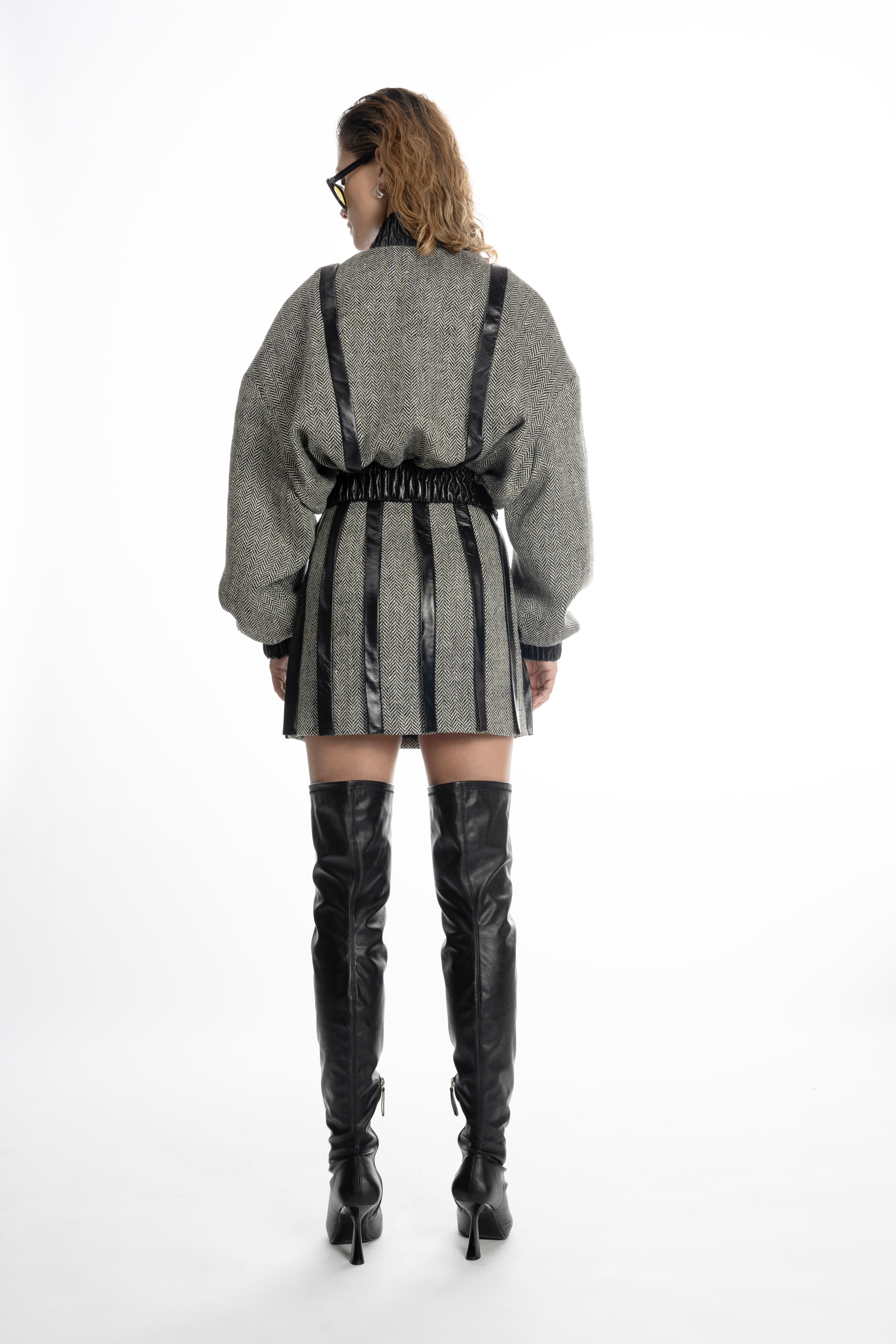 TWEED PLACKET SKIRT