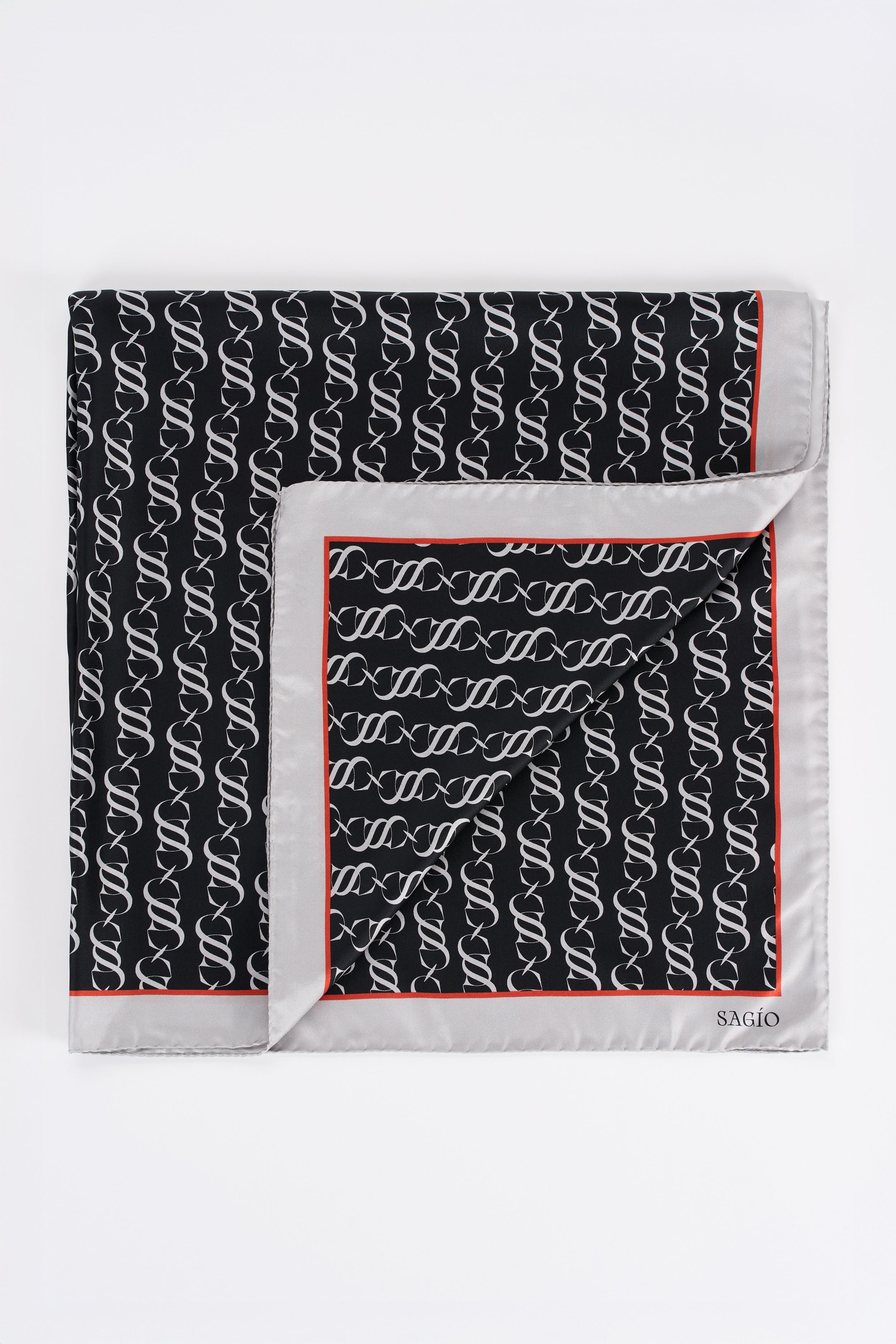 TWILL SILK GRAND CARRÉ SCARF IN GRAPHITE