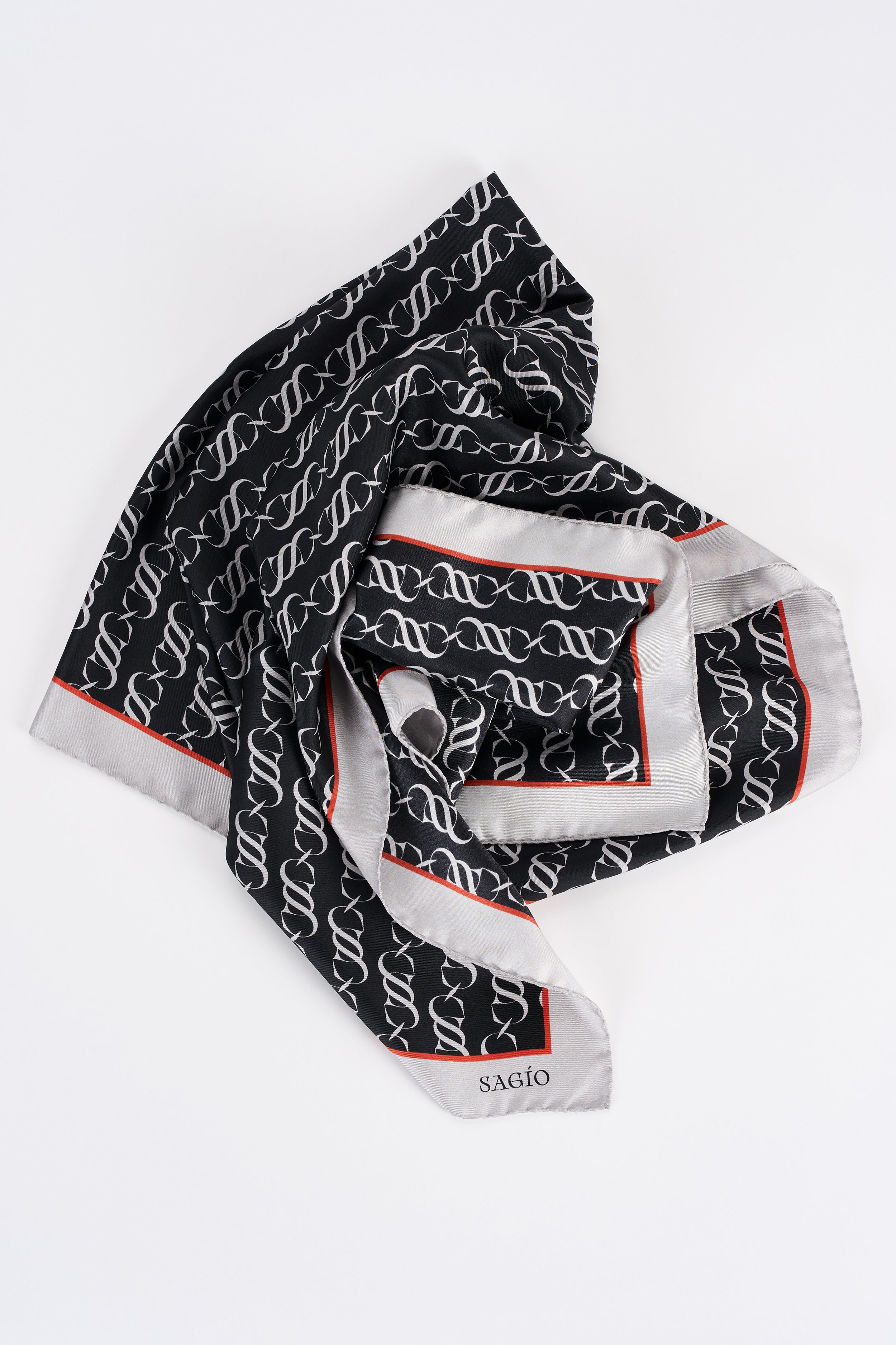 TWILL SILK GRAND CARRÉ SCARF IN GRAPHITE