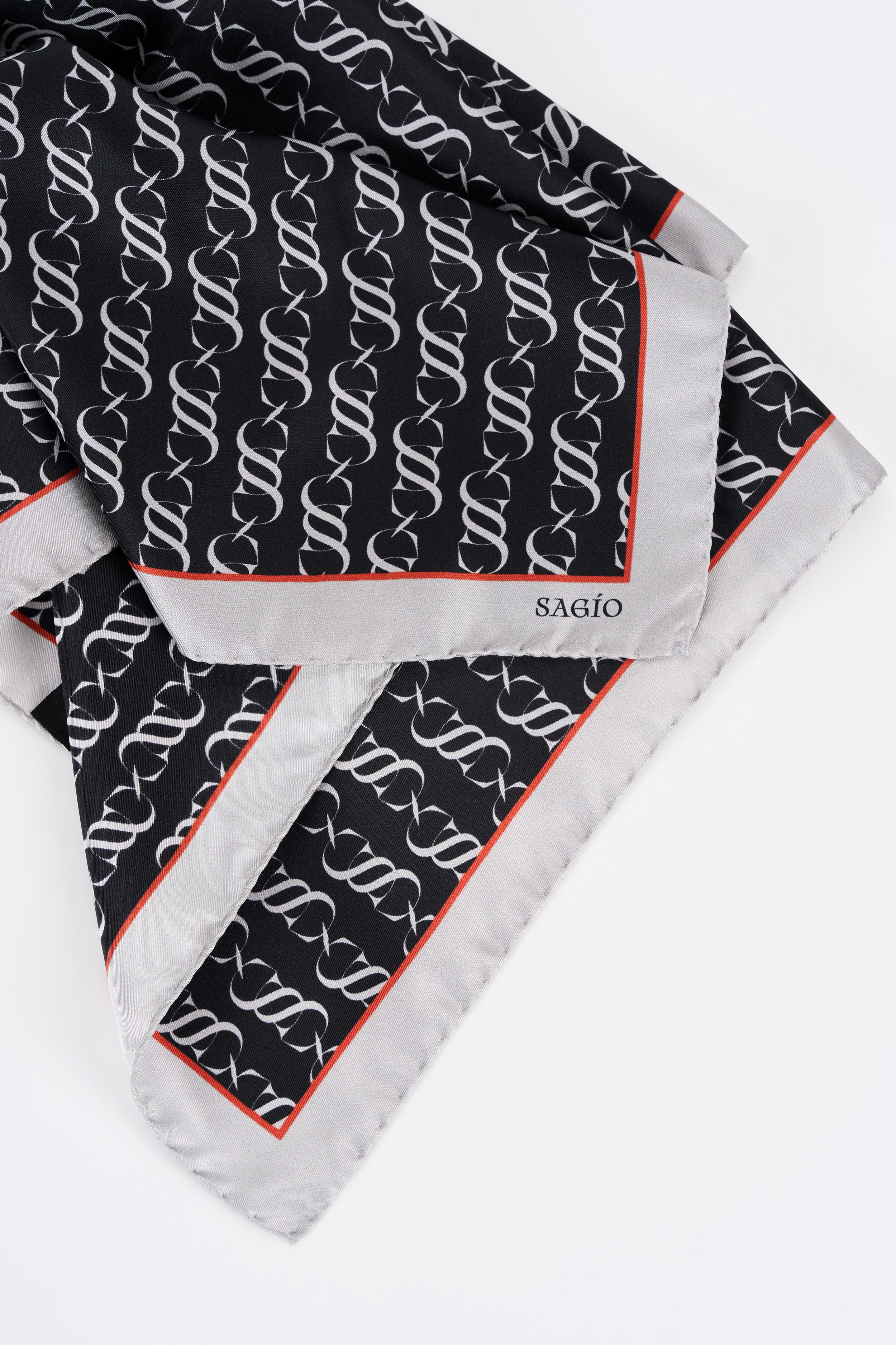 TWILL SILK CARRÉ SCARF IN GRAPHITE