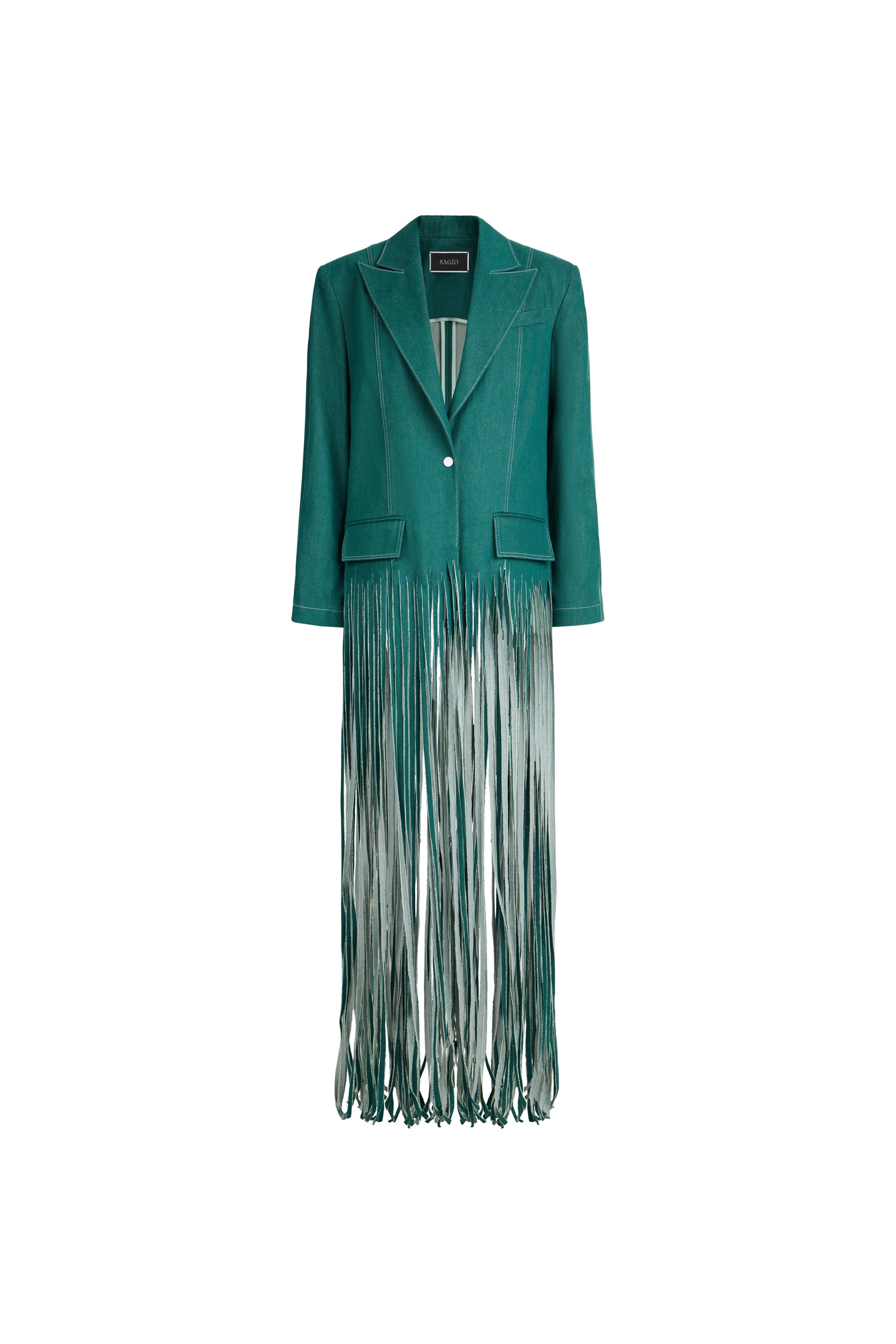 CAPPOTTO OVERSIZE IN DENIM CON FRANGE