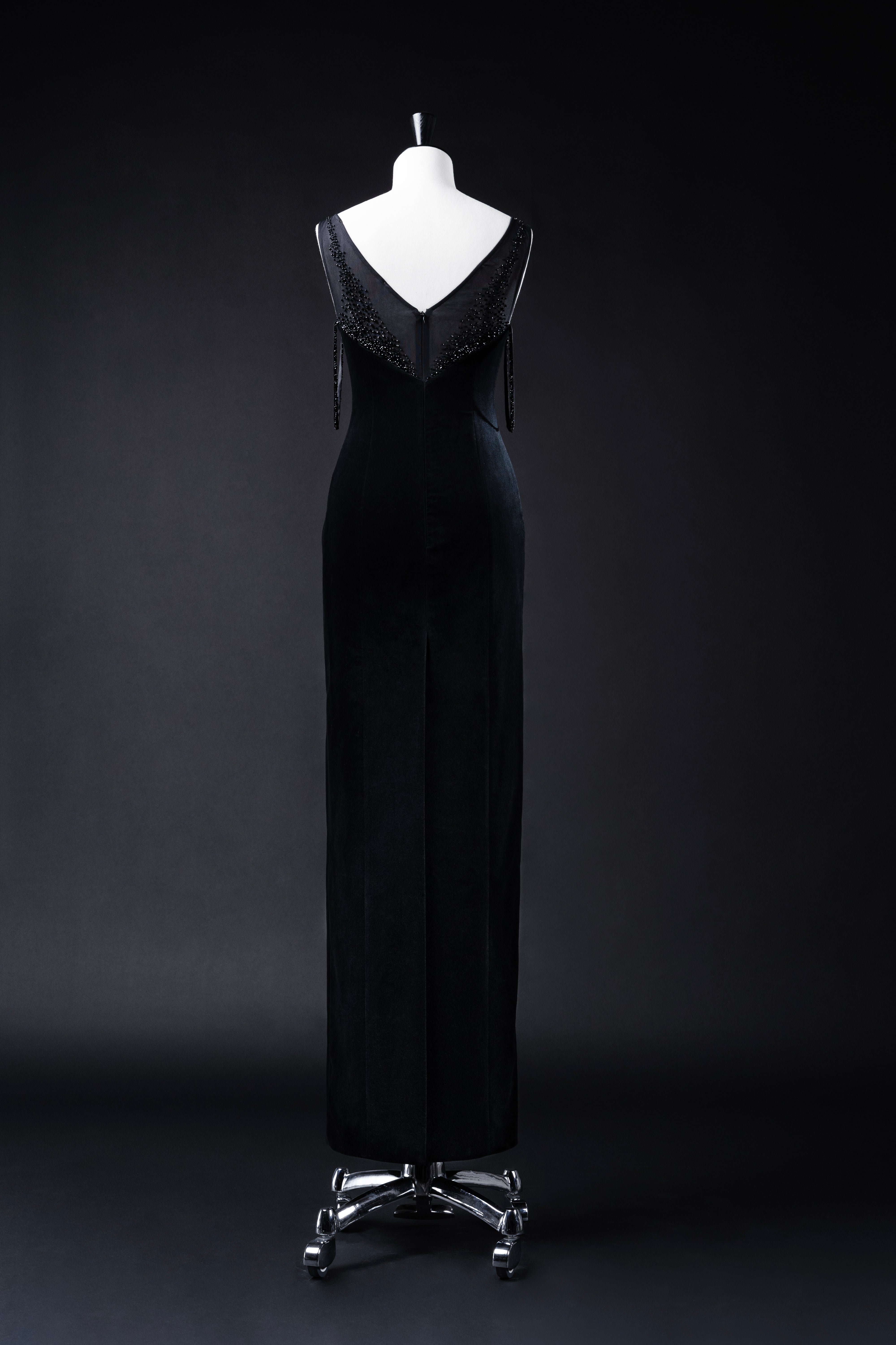MARLENE VELVET GOWN WITH EMBROIDERY