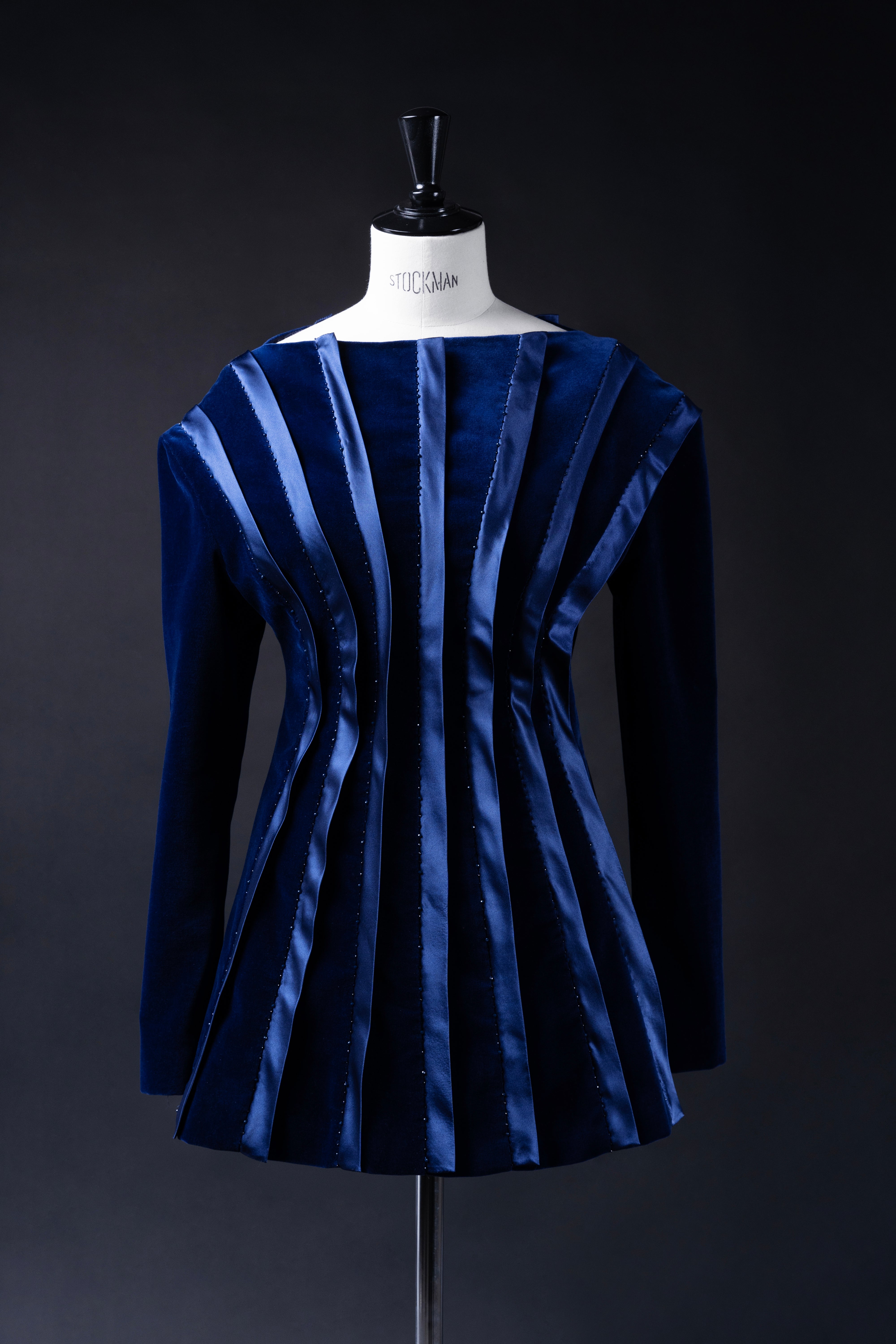 LOUISE PLACKET VELVET MINI DRESS