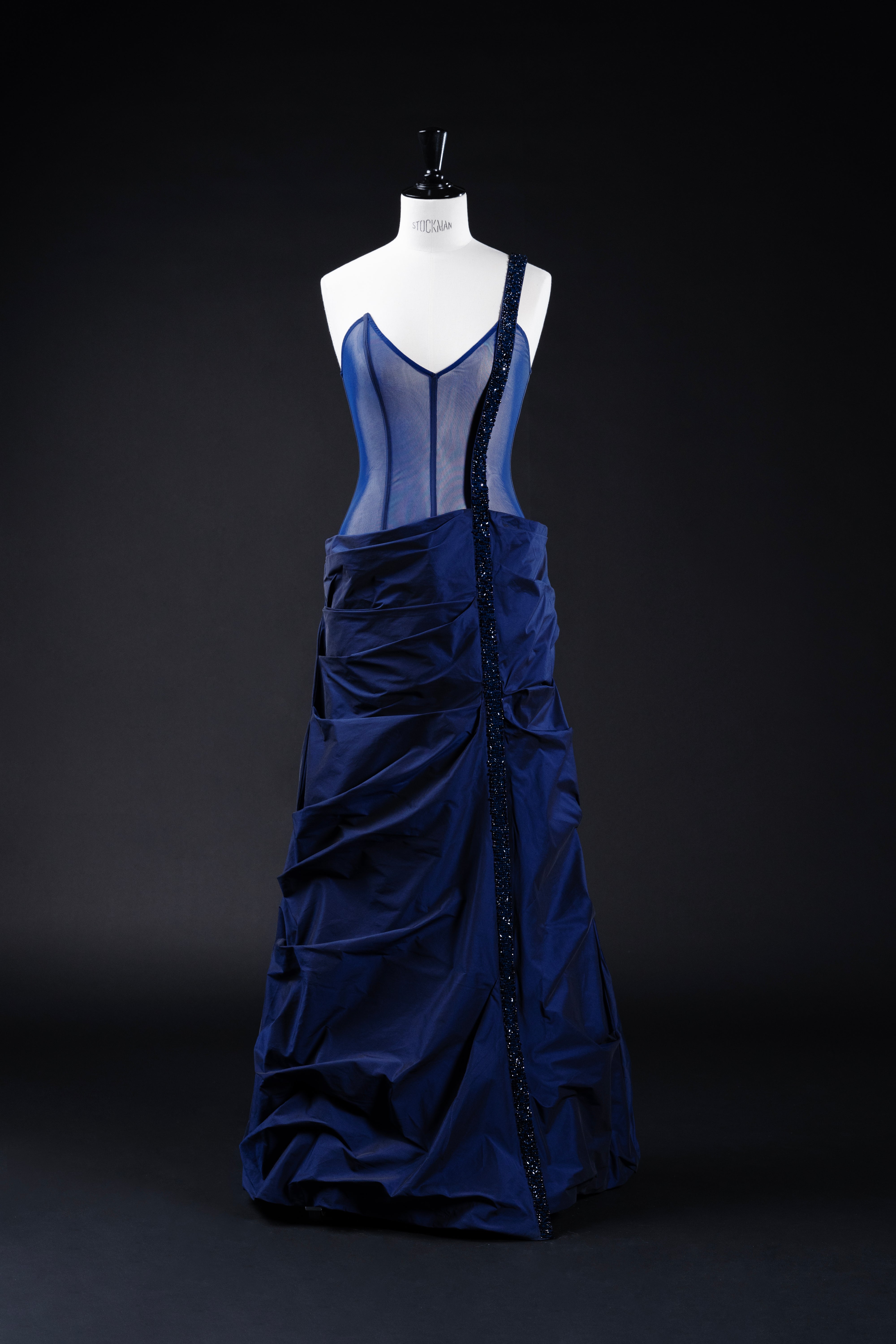 CAROLE EMBELLISHED GOWN WITH SCULPTED DRAPING