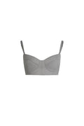 A light gray molded underwire bralette with thin shoulder straps, centered on a solid white background.