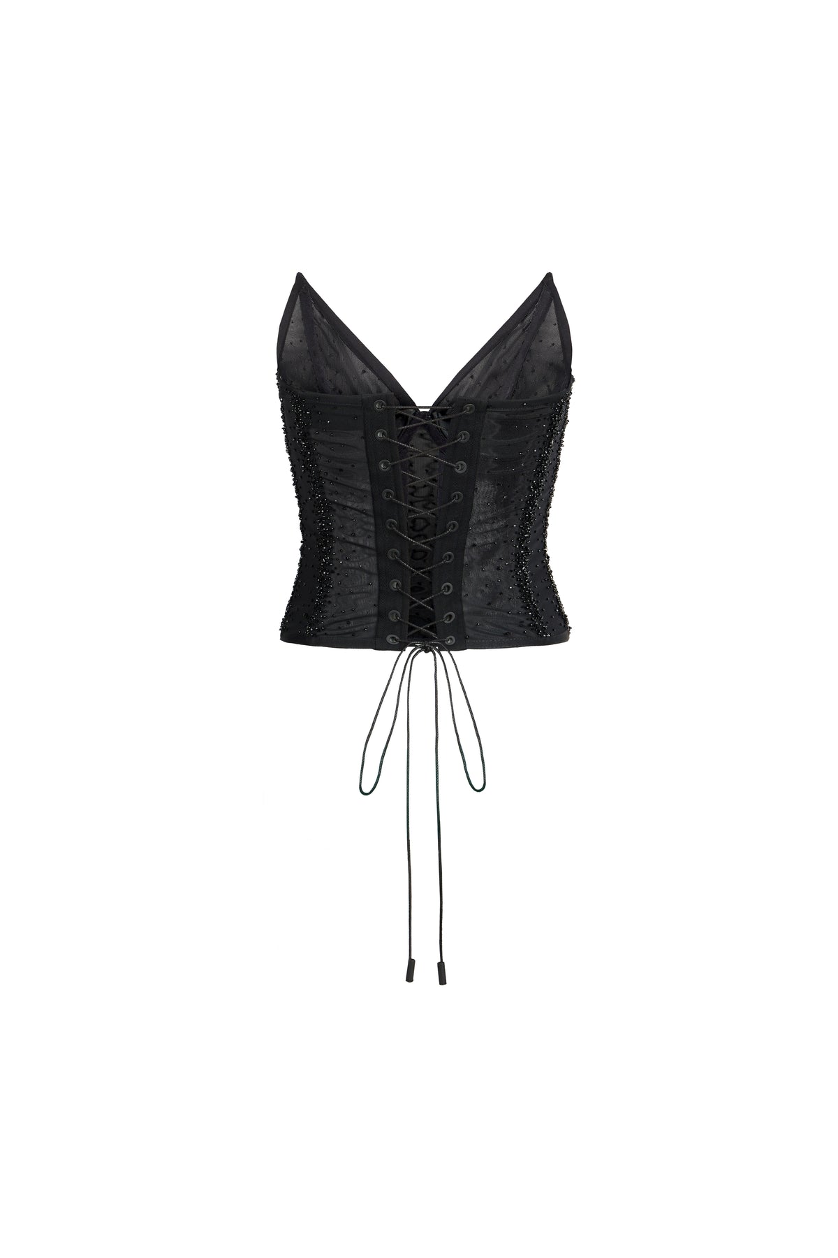 CORSET ET PANTALON TOMBANT AVEC BRODERIES