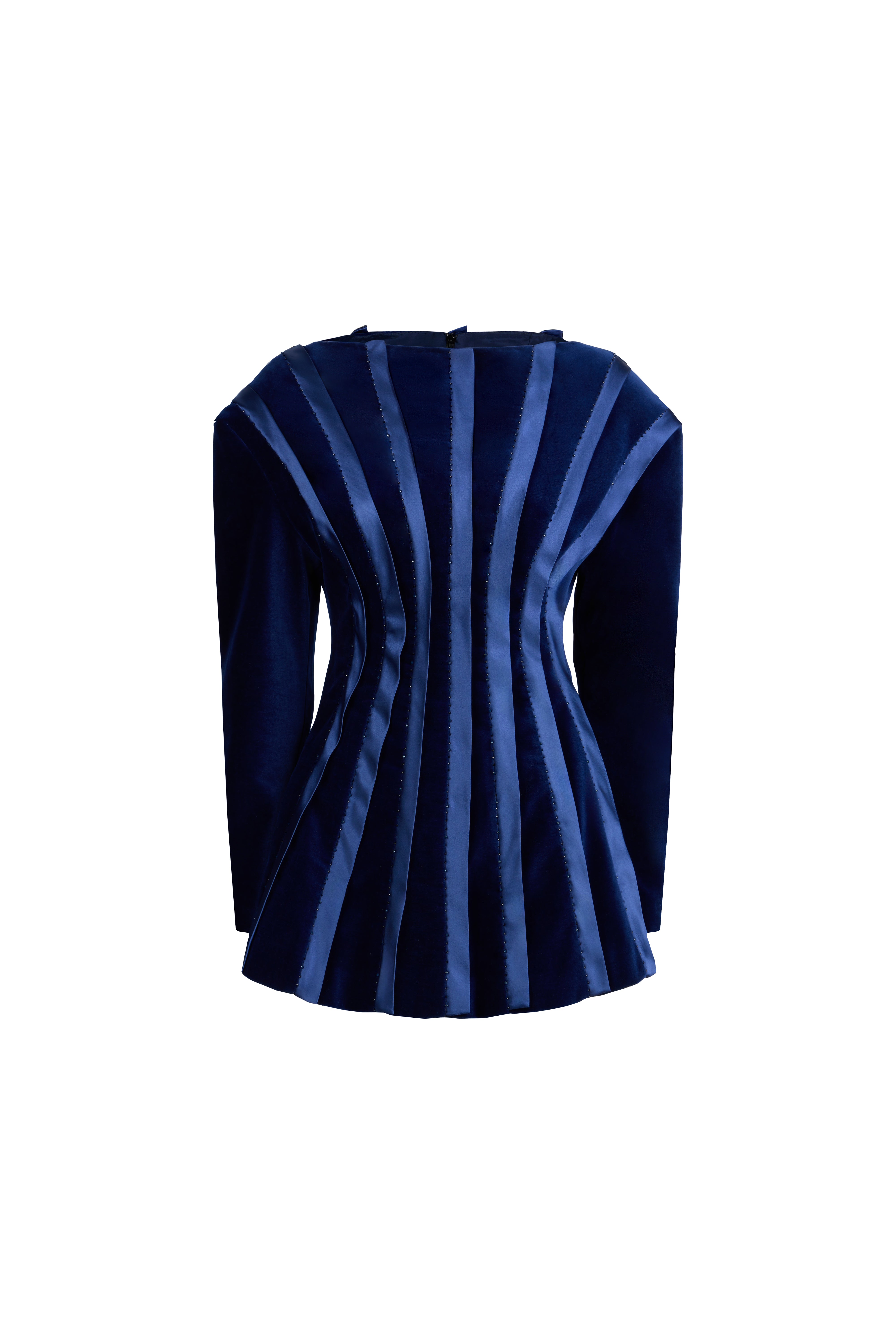 LOUISE PLACKET VELVET MINI DRESS