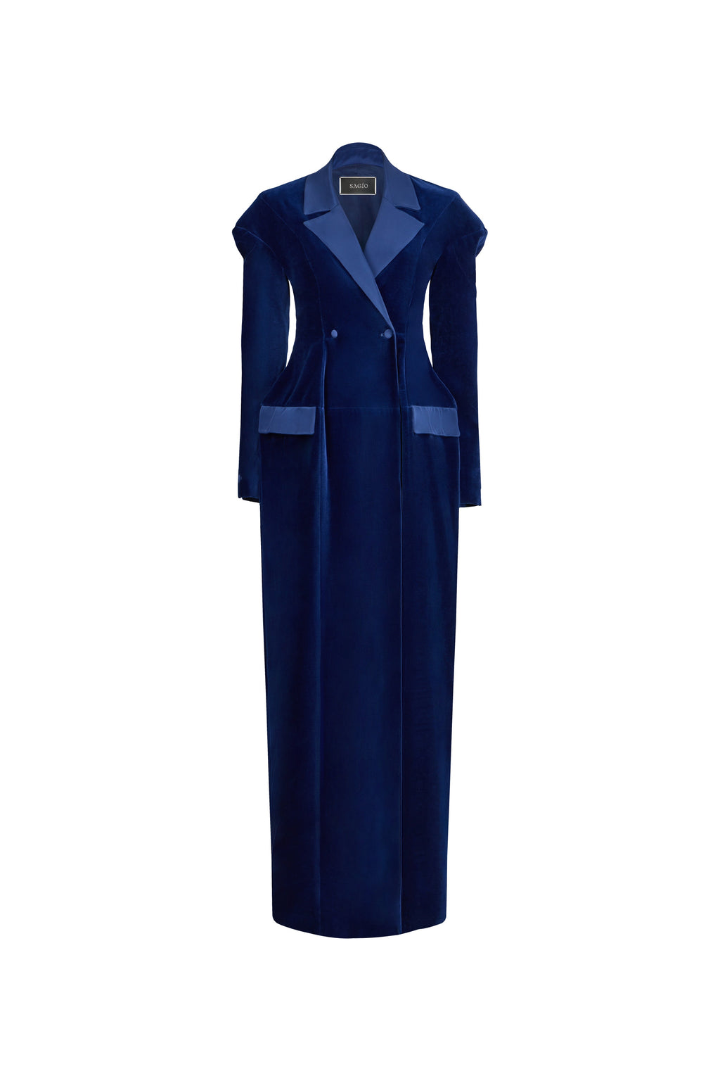 MELANIA ROBE MANTEAU EN VELOURS SCULPTÉ