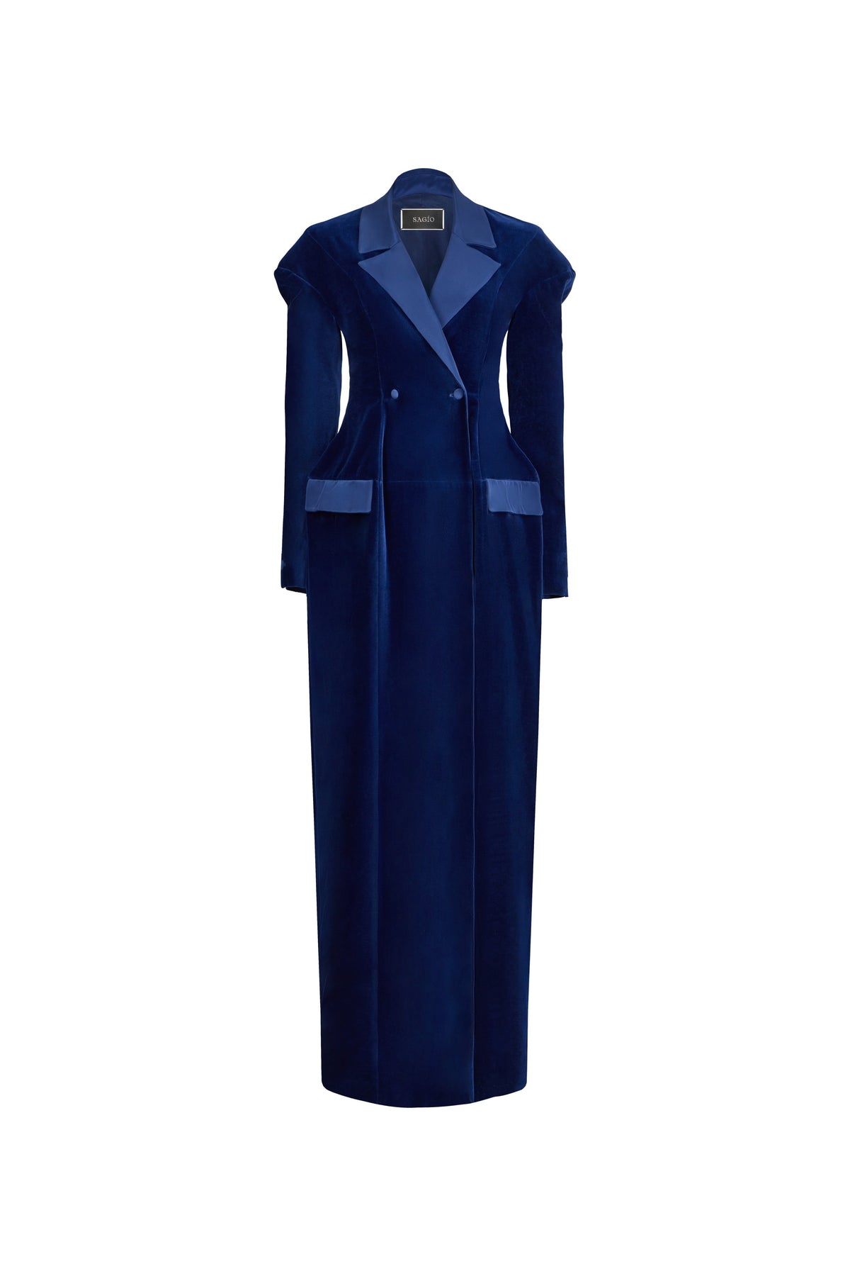 MELANIA ROBE MANTEAU EN VELOURS SCULPTÉ