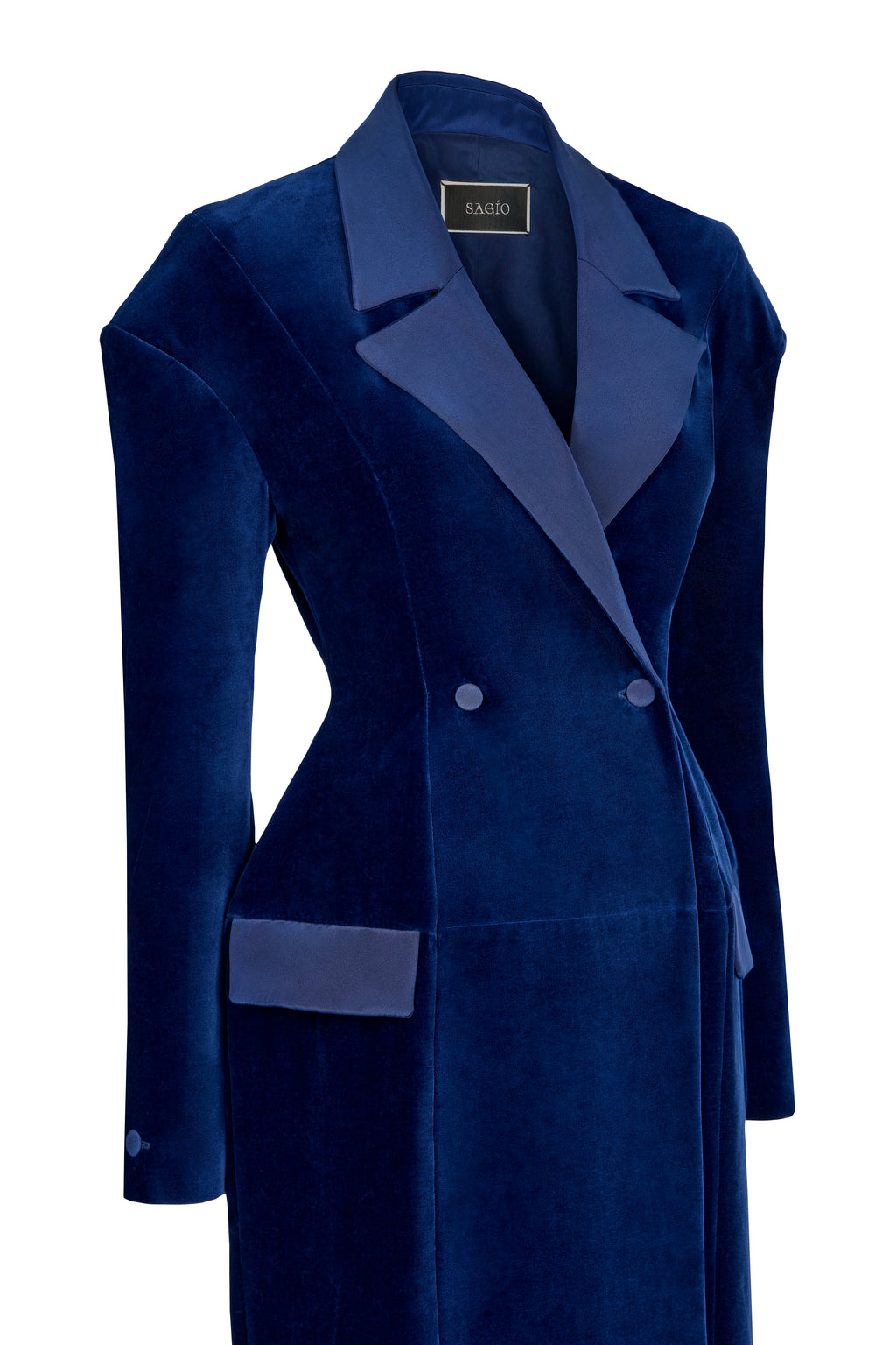 MELANIA ROBE MANTEAU EN VELOURS SCULPTÉ