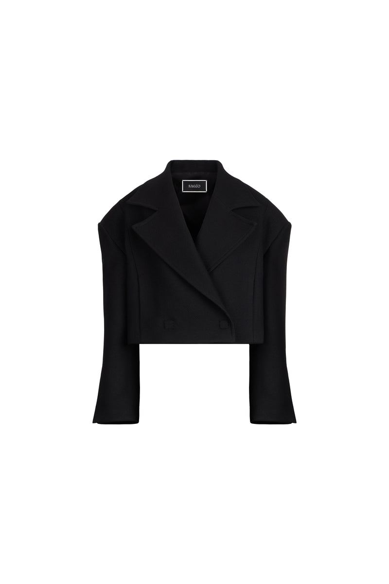 DOUBLE-BREASTED CROP COAT