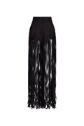 DENIM FRINGE TROUSERS