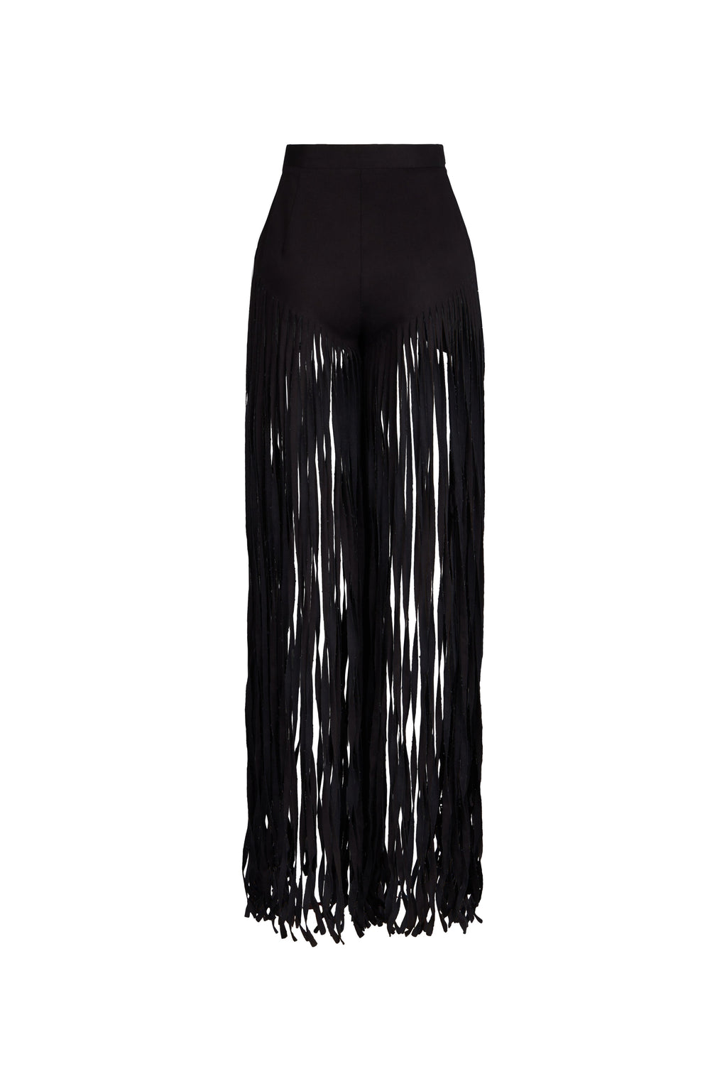 DENIM FRINGE TROUSERS
