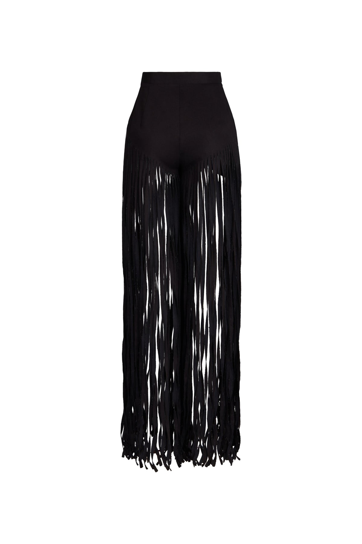 DENIM FRINGE TROUSERS