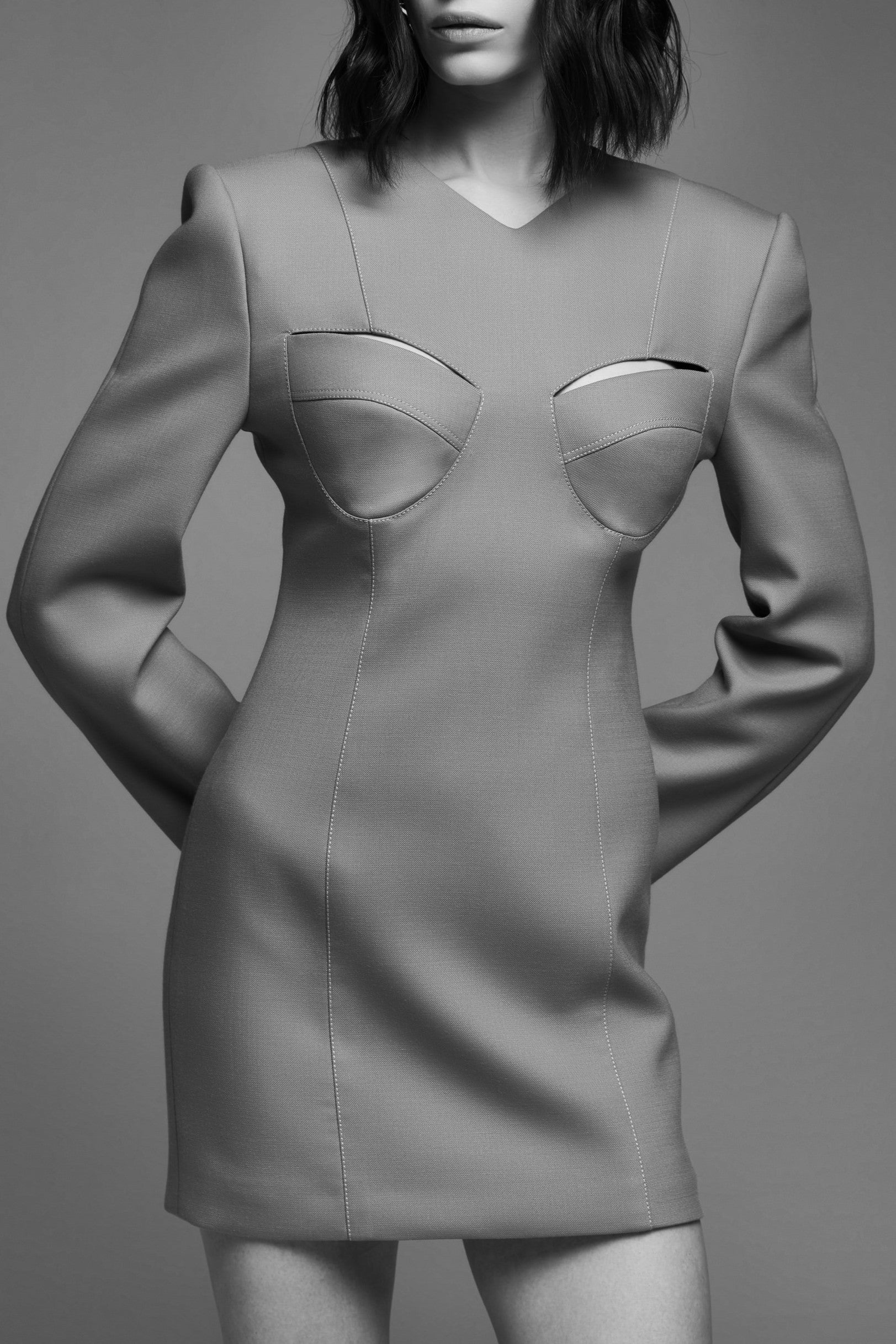 ROBE OUVERTE EN LAINE (SP) 