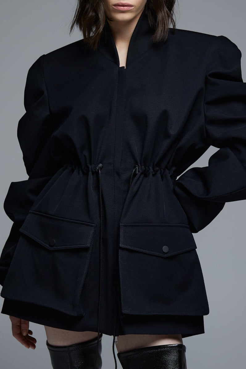 BLACK MEDUSA COTTON PARKA