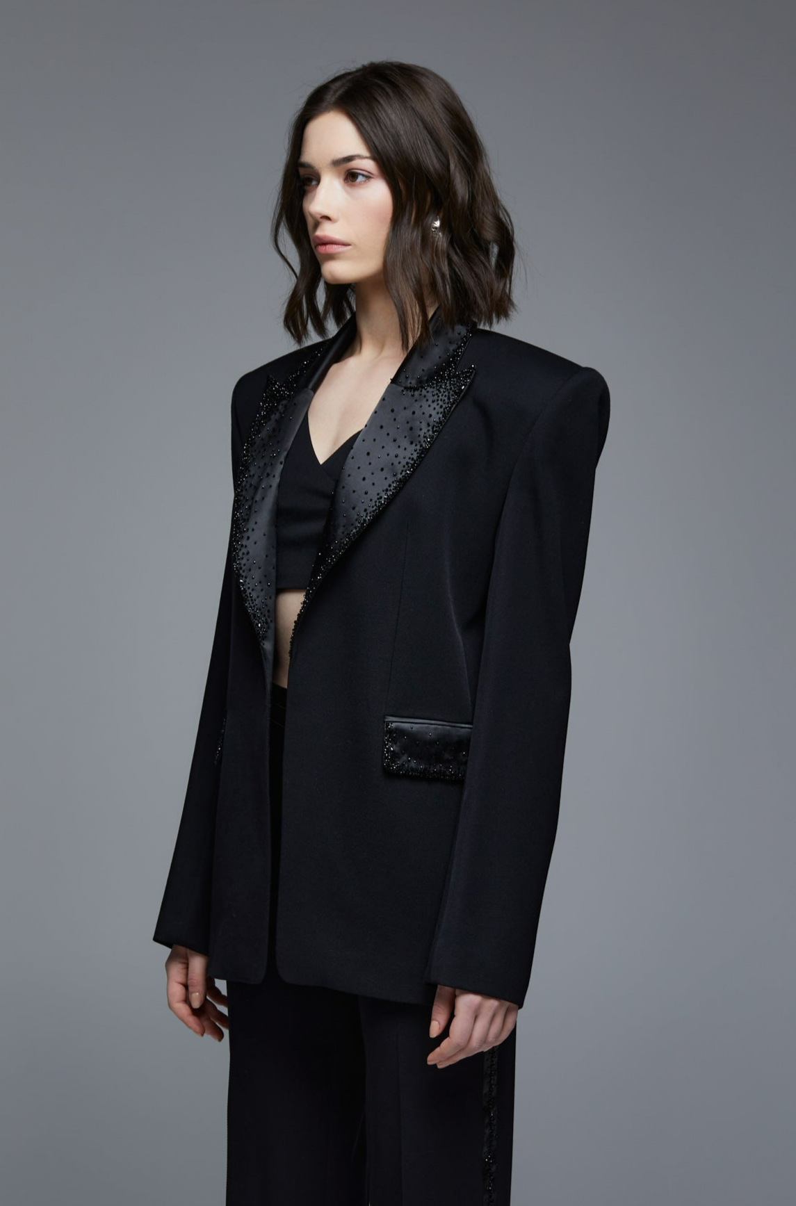 Haute couture tuxedo with embroidery