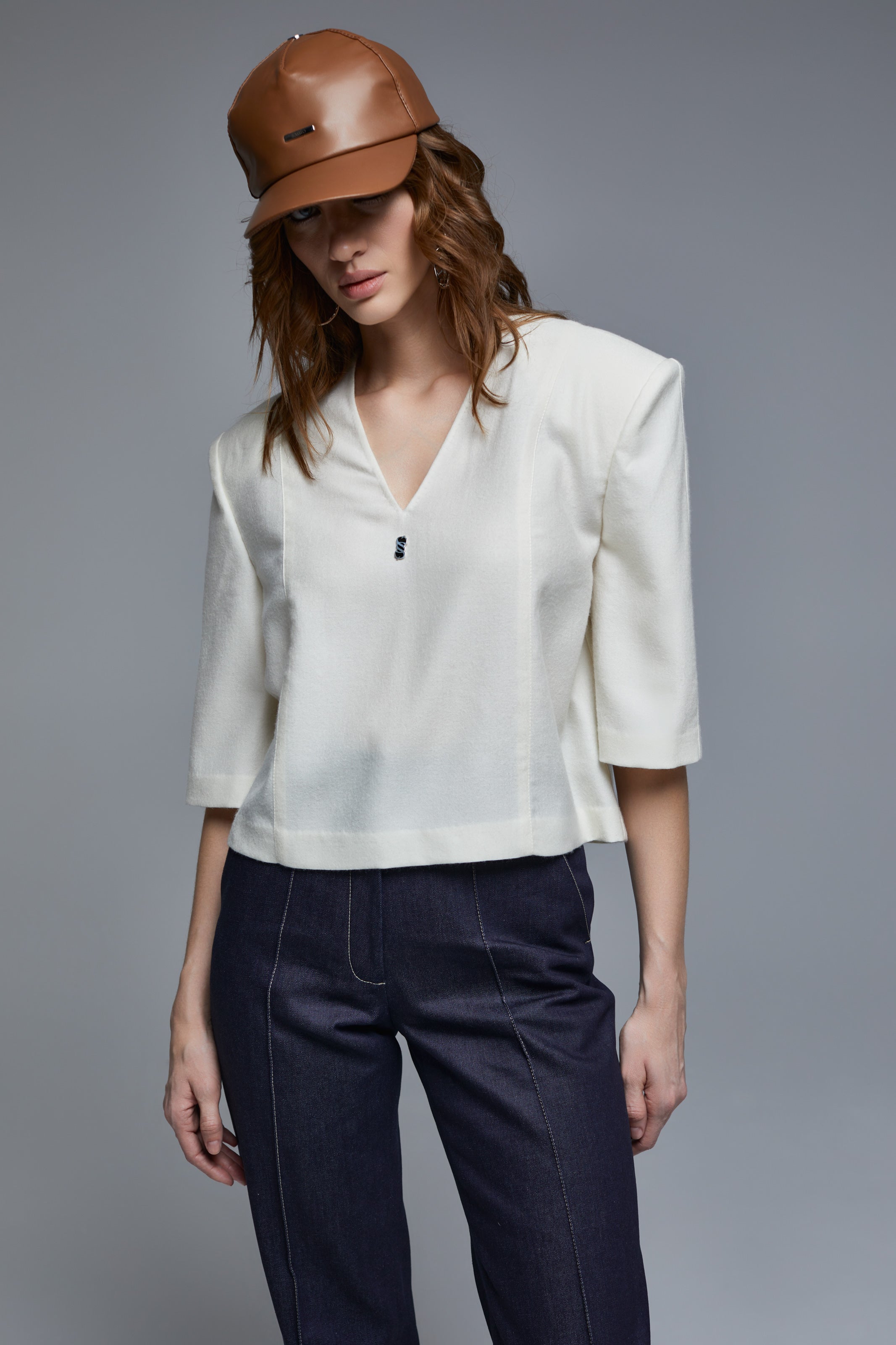 WHITE CASHMERE T-SHIRT